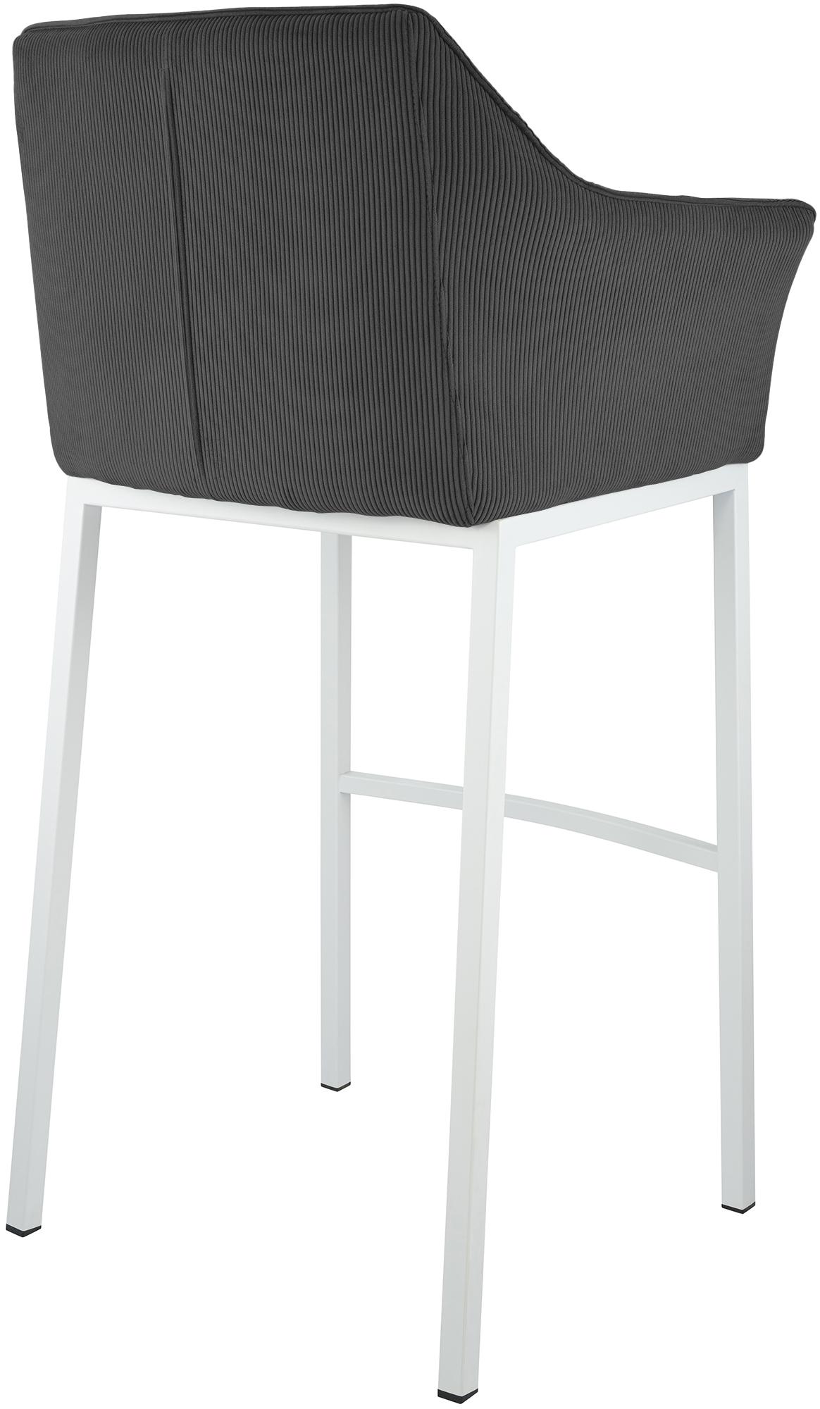 Tabouret de Bar Damaso en Velours Côtelé avec Piétement à Quatre Pieds