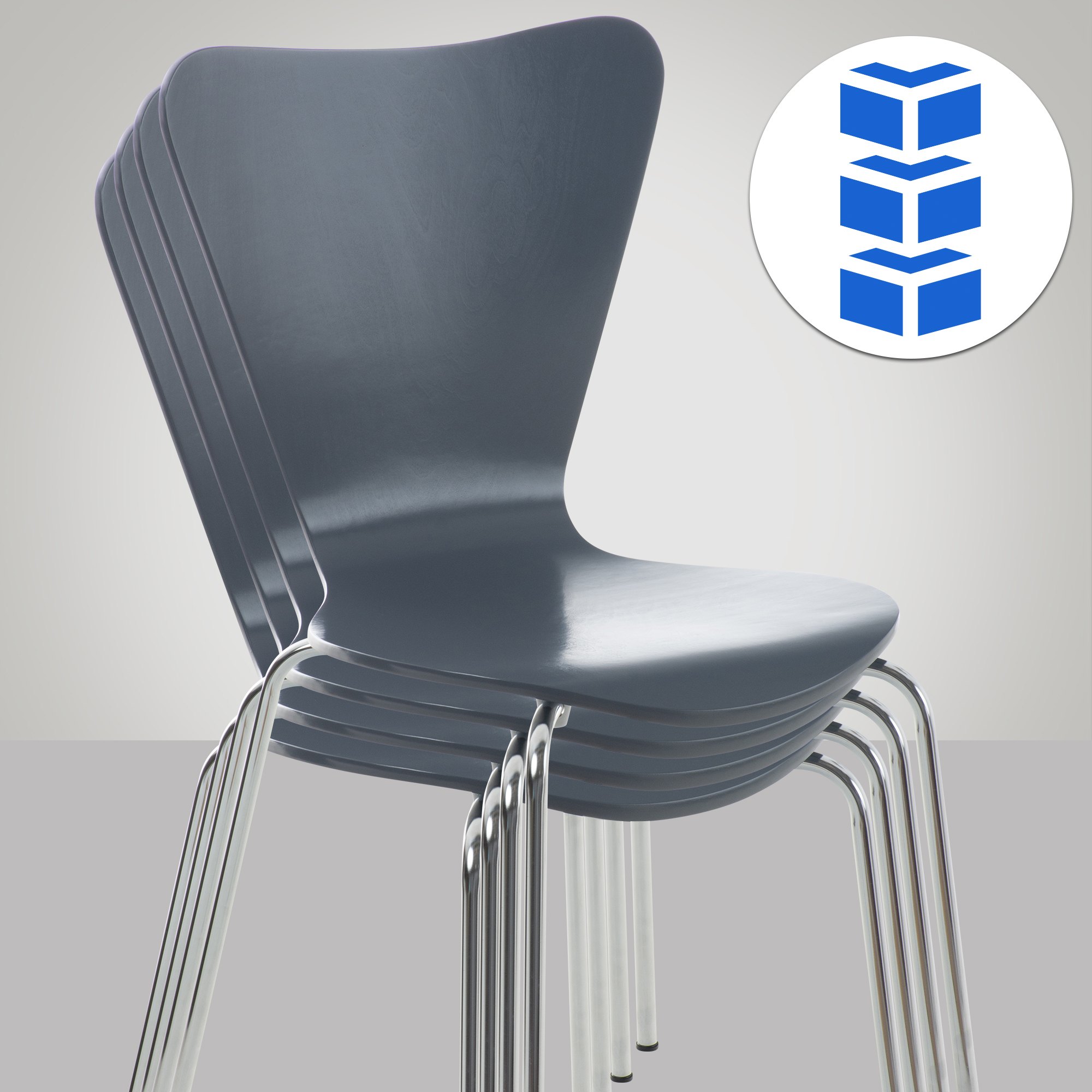 Lot de 4 chaises empilables Calisto