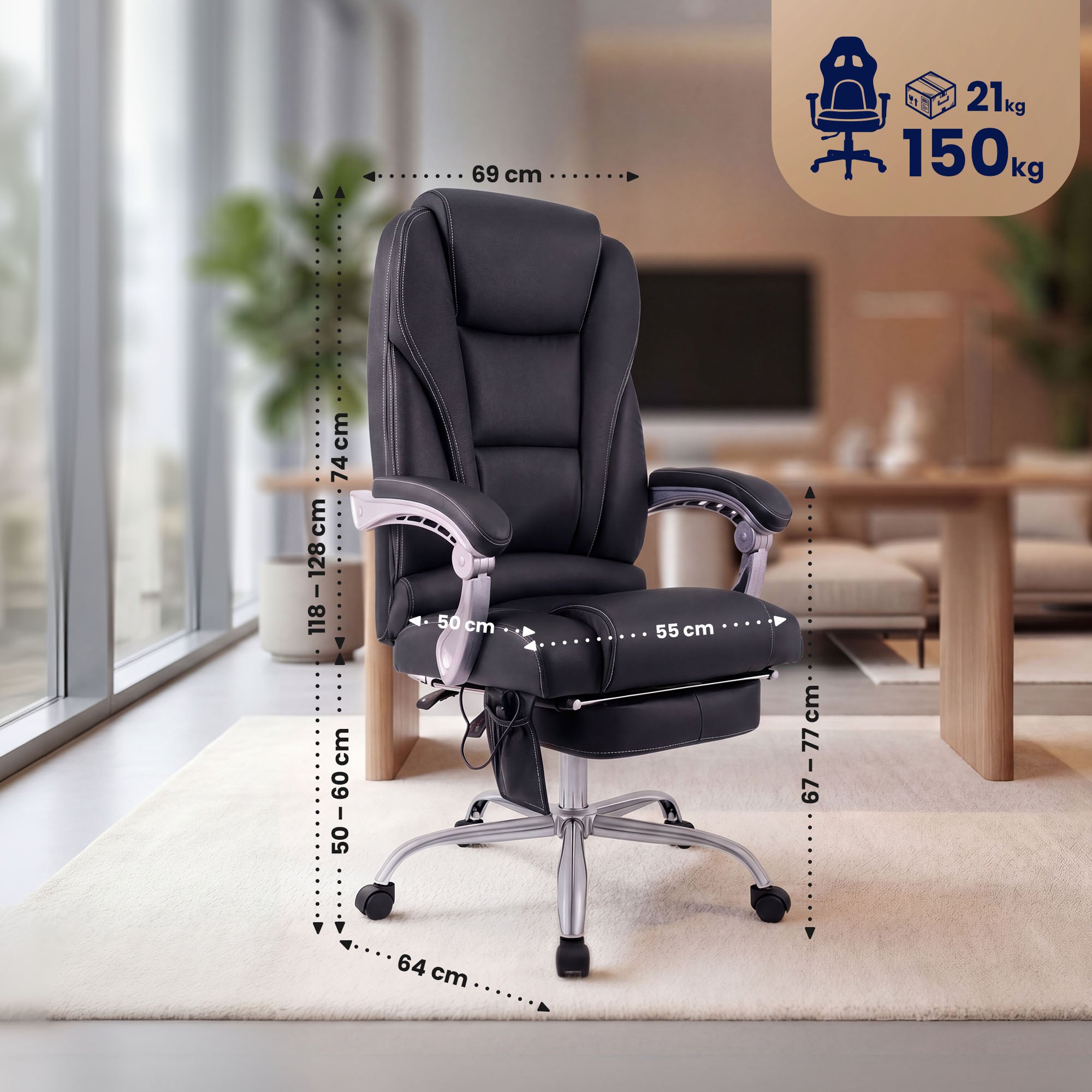 Chaise de bureau Pacific avec fonction massage