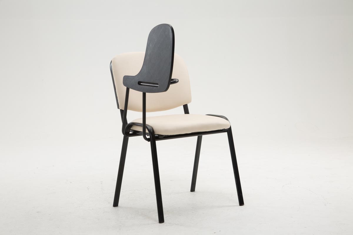 Chaise Ken en similicuir avec tablette rabattable