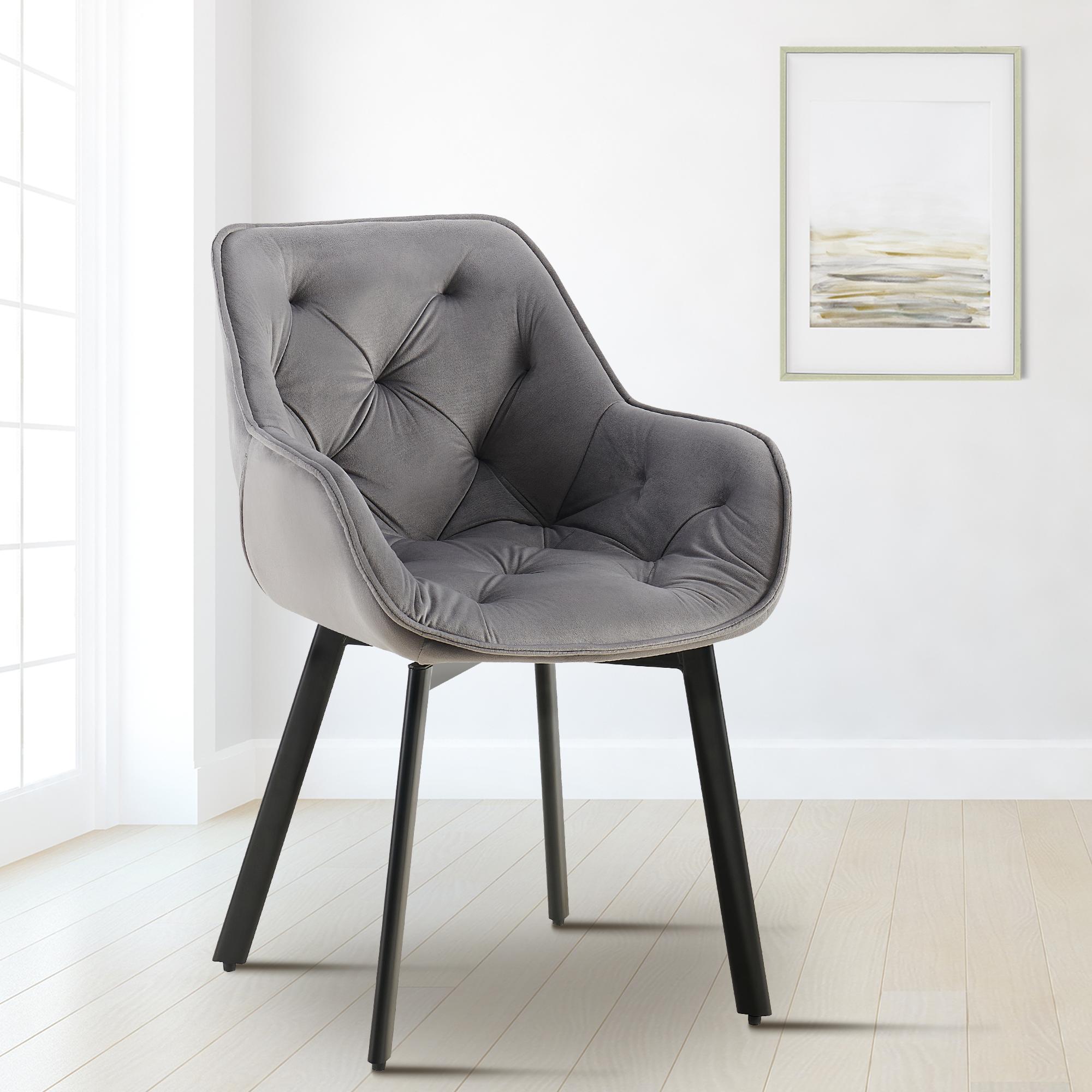 Lot de 2 Chaises de Salle à Manger Pivotantes Antigo en Velours