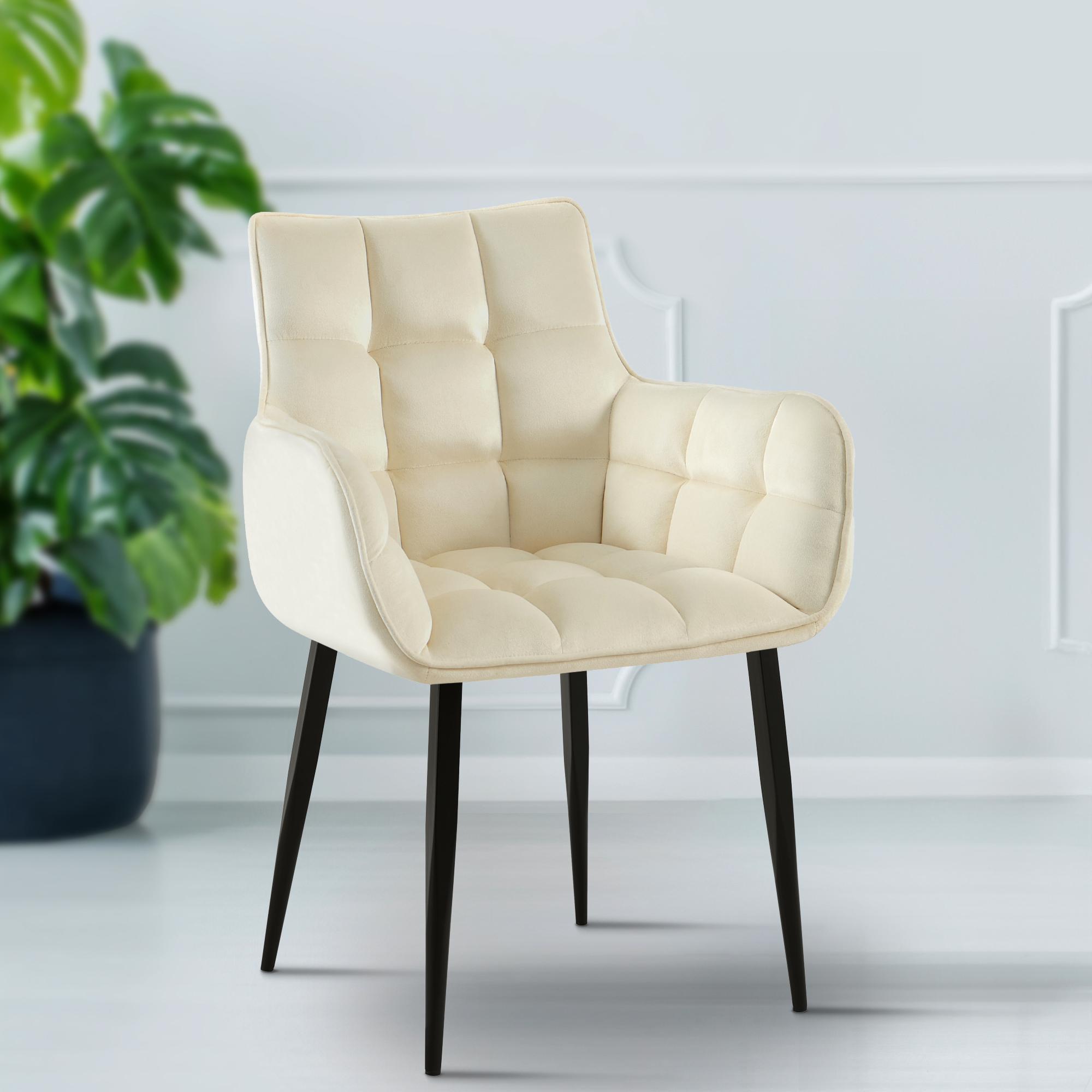 Chaise de salle à manger Tirana velours