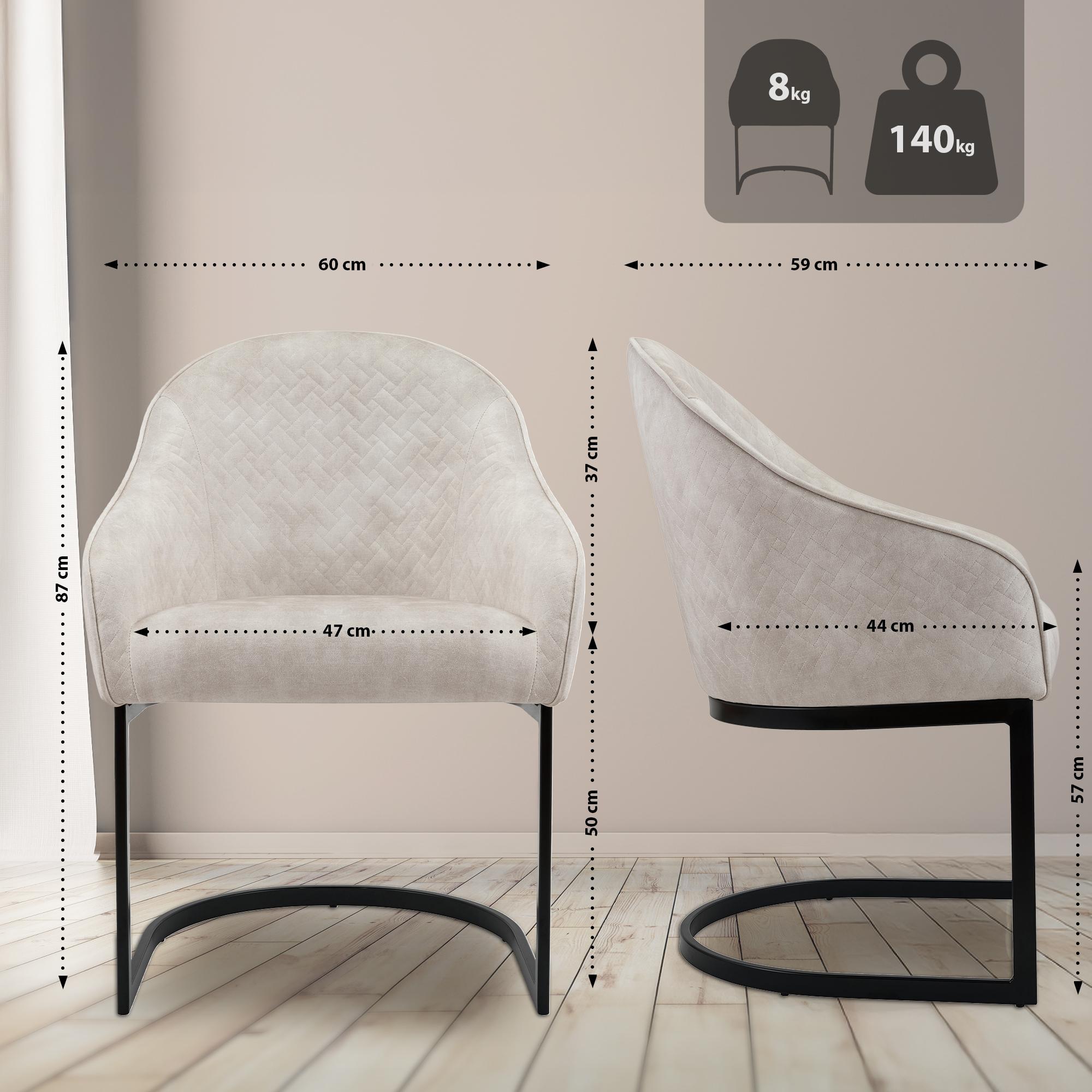 Chaise de salle à manger Jarik velours