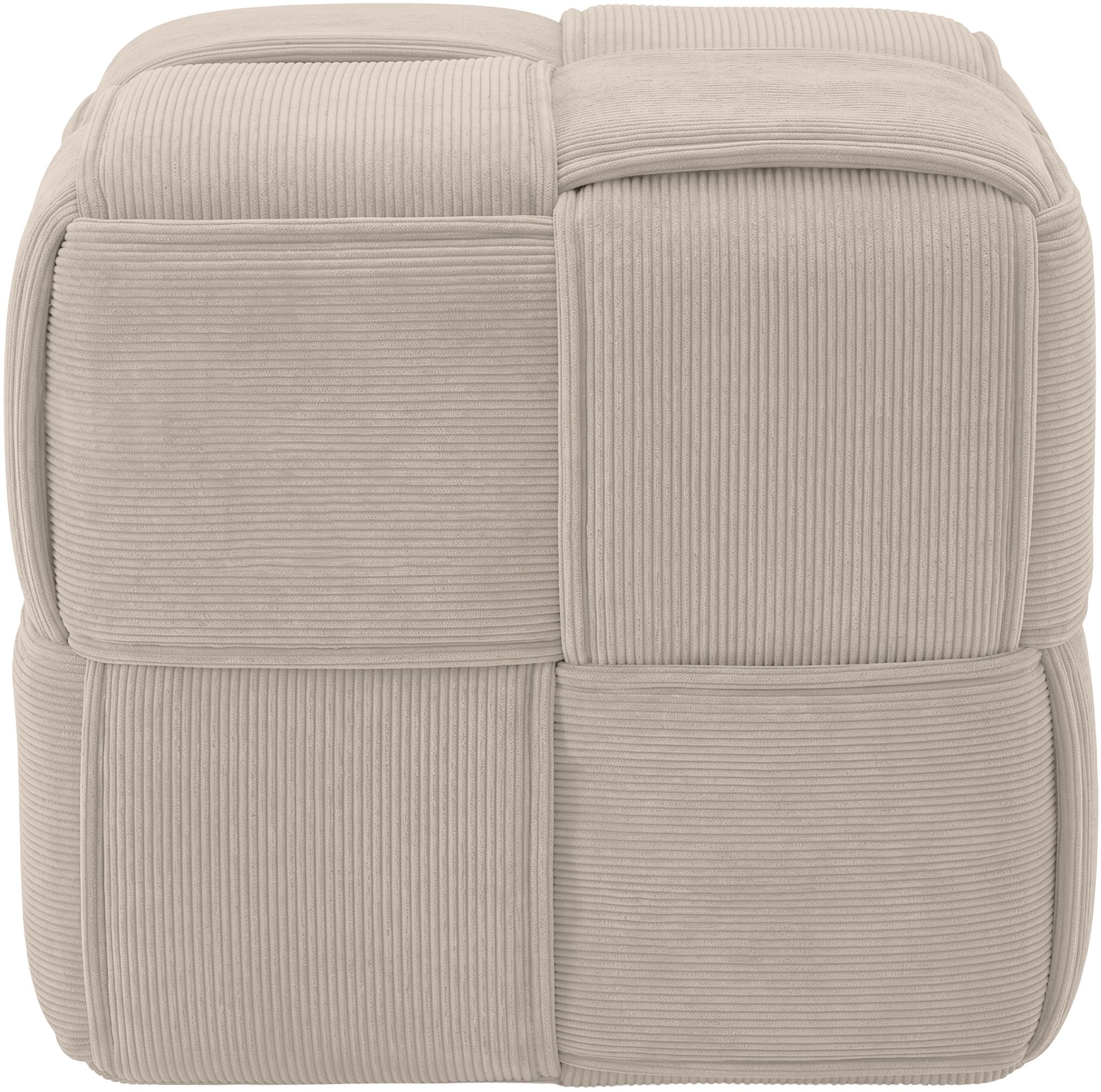 Pouf Forinta en velours côtelé
