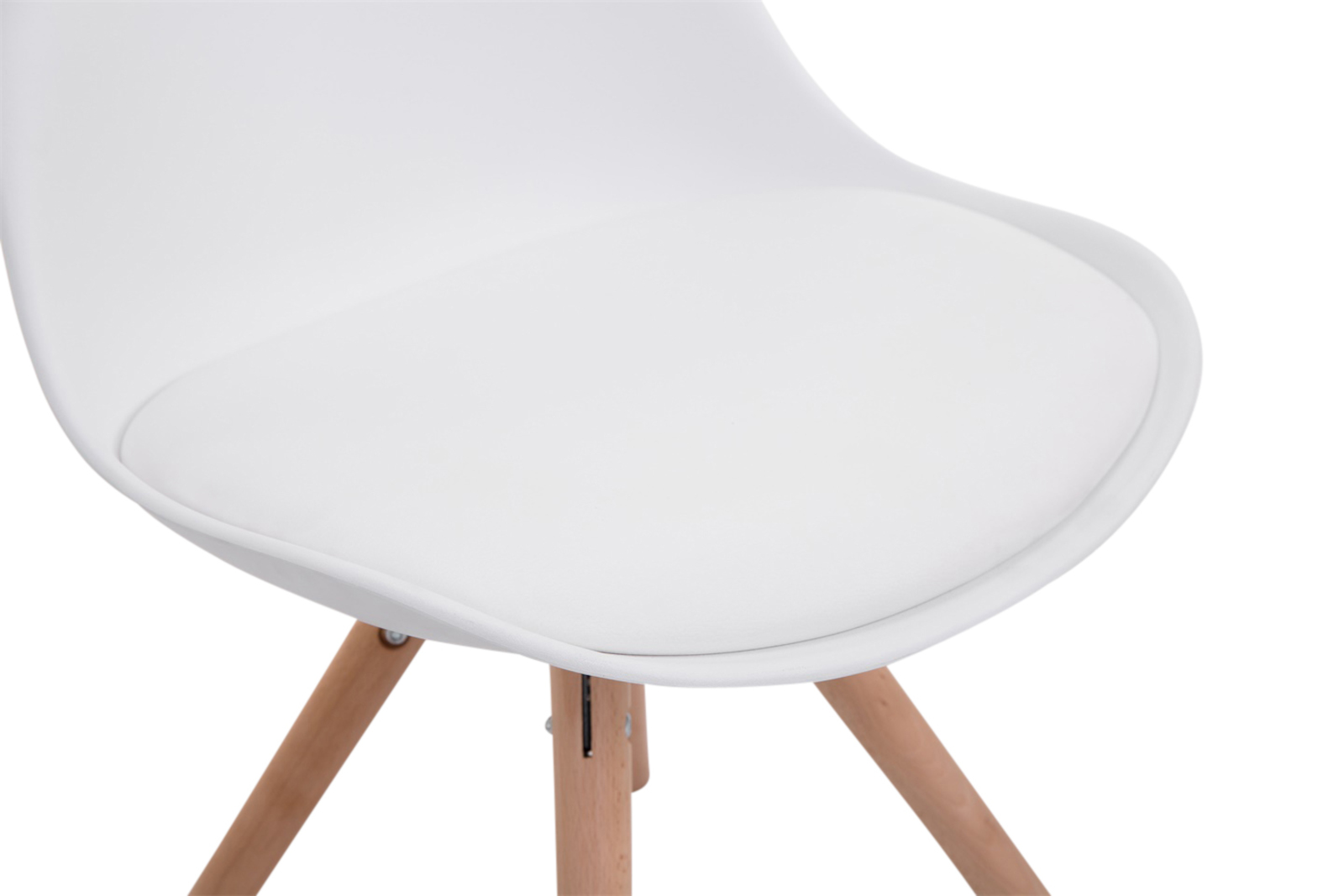 Lot de 4 Chaises de salle à manger Toulouse Similicuir Pieds ronds bois