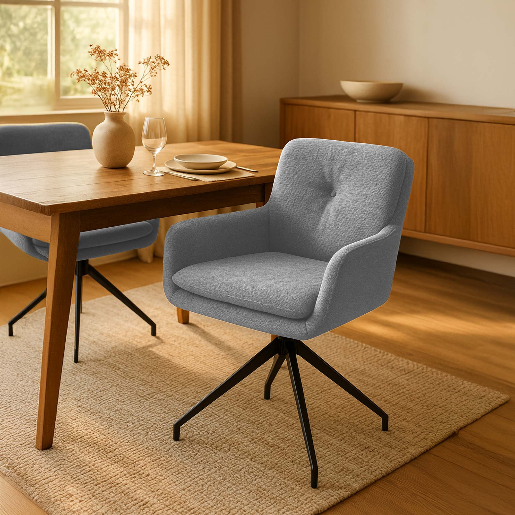 Lot de 2 chaises de salle à manger Pickett en tissu