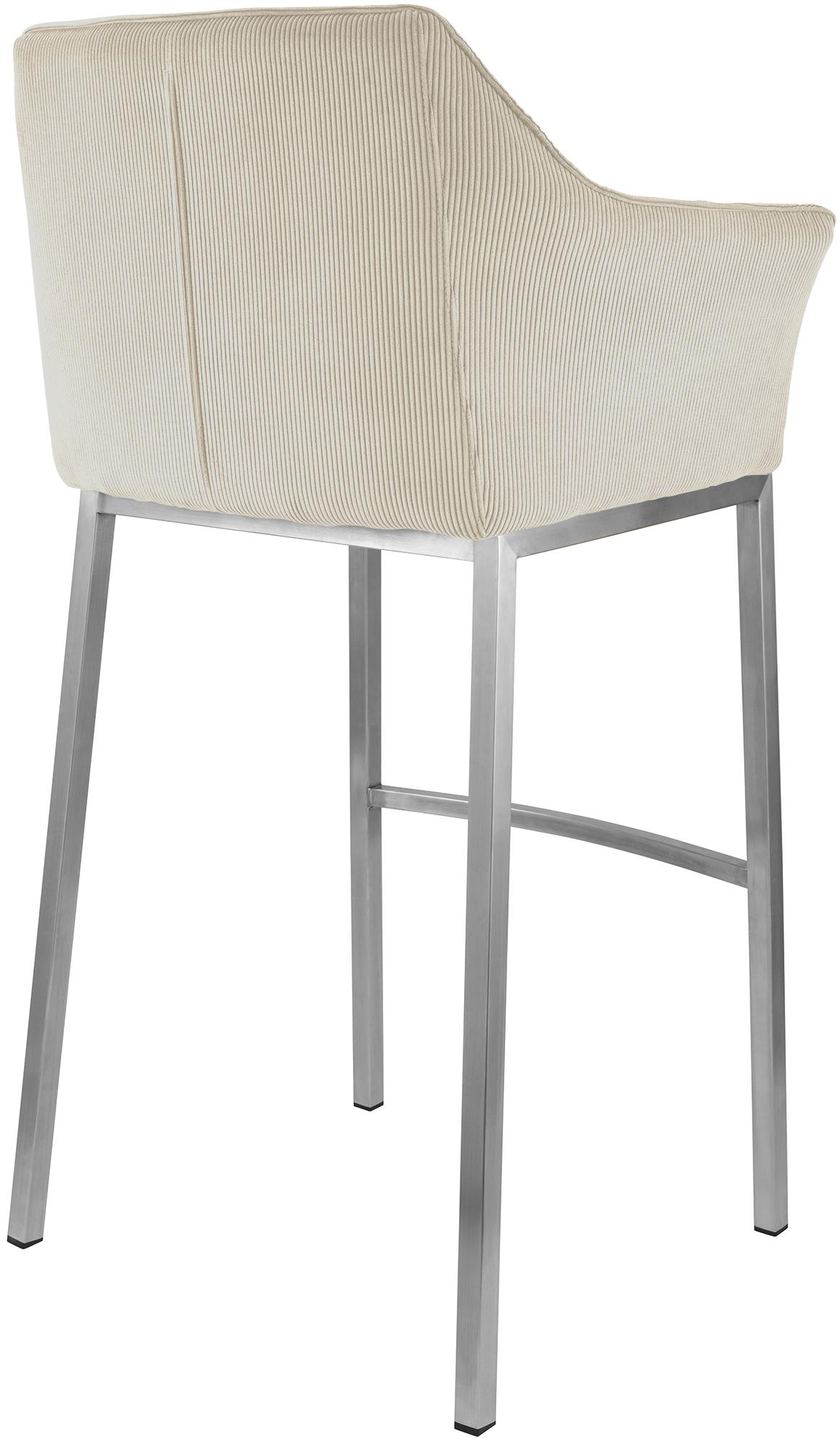 Tabouret de Bar Damaso en Velours Côtelé avec Piétement à Quatre Pieds