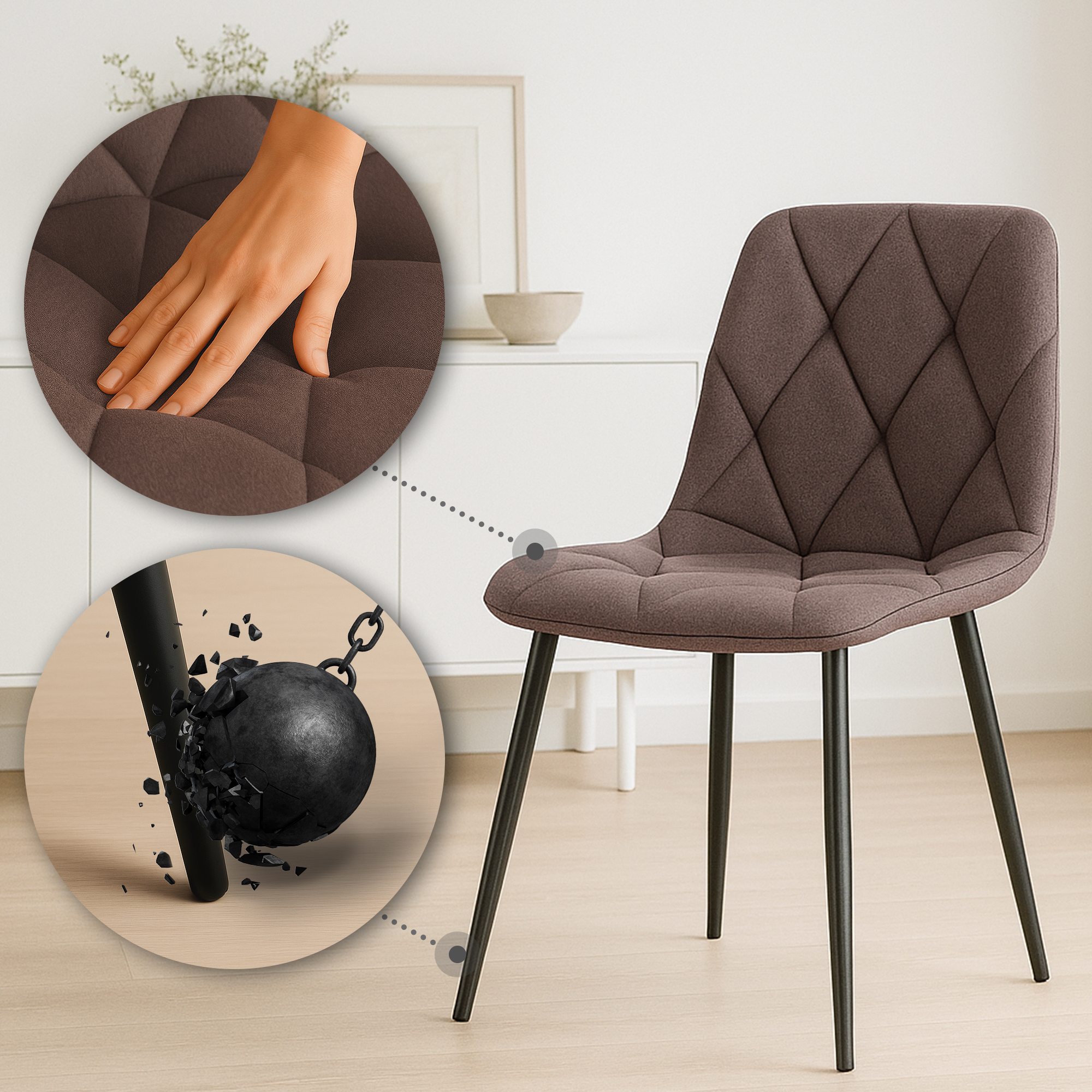 Lot de 2 chaises de salle à manger Clairton