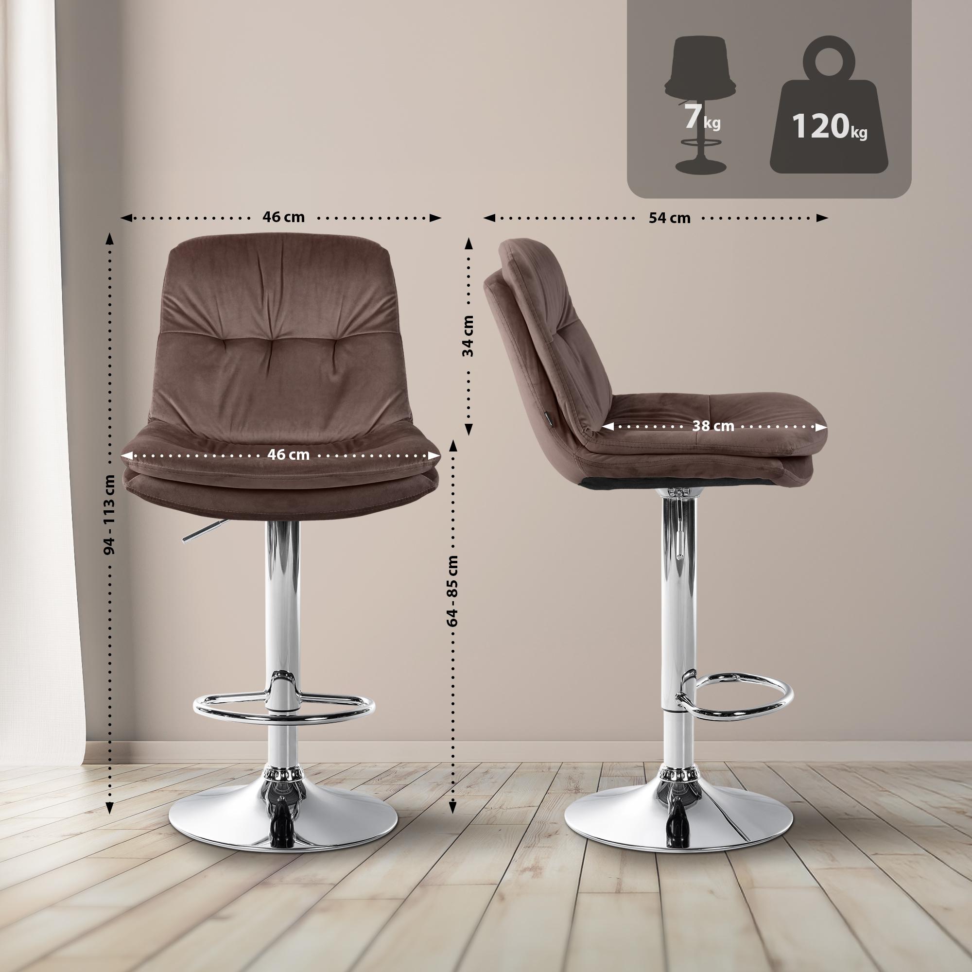 Tabouret de bar Laurel velours