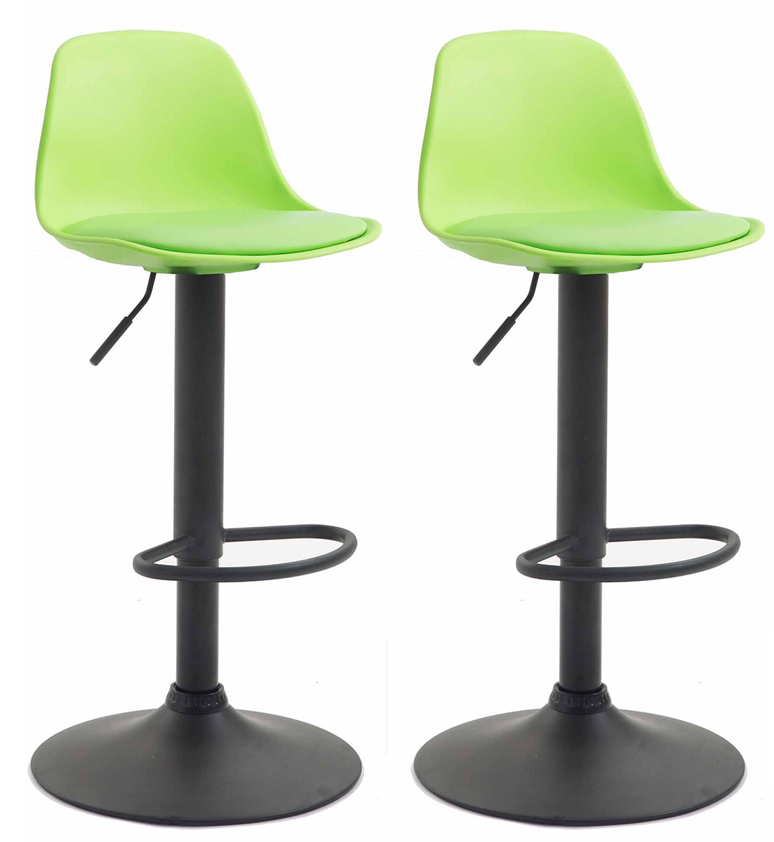 Lot de 2 tabourets de bar Kiel similicuir et coque en plastique