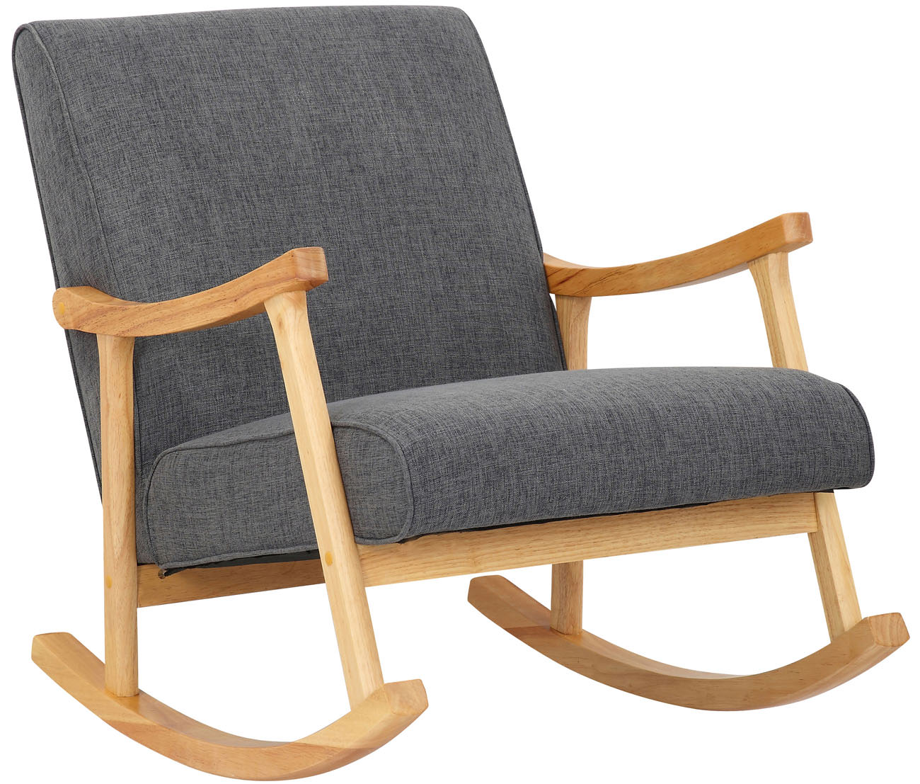 Chaise a bascule Morelia en tissu avec pieds nature