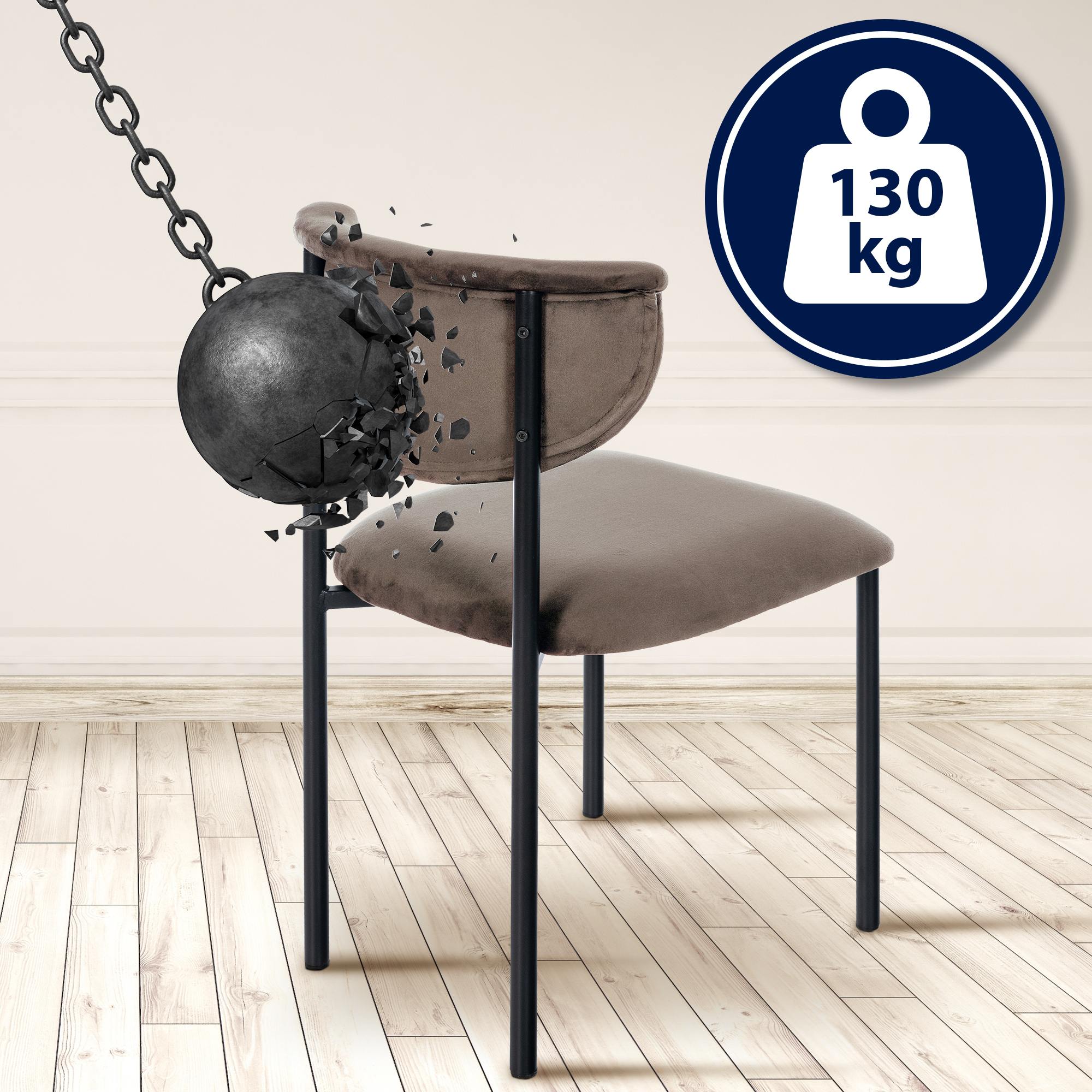 Chaise de salle à manger Gambell en Velours
