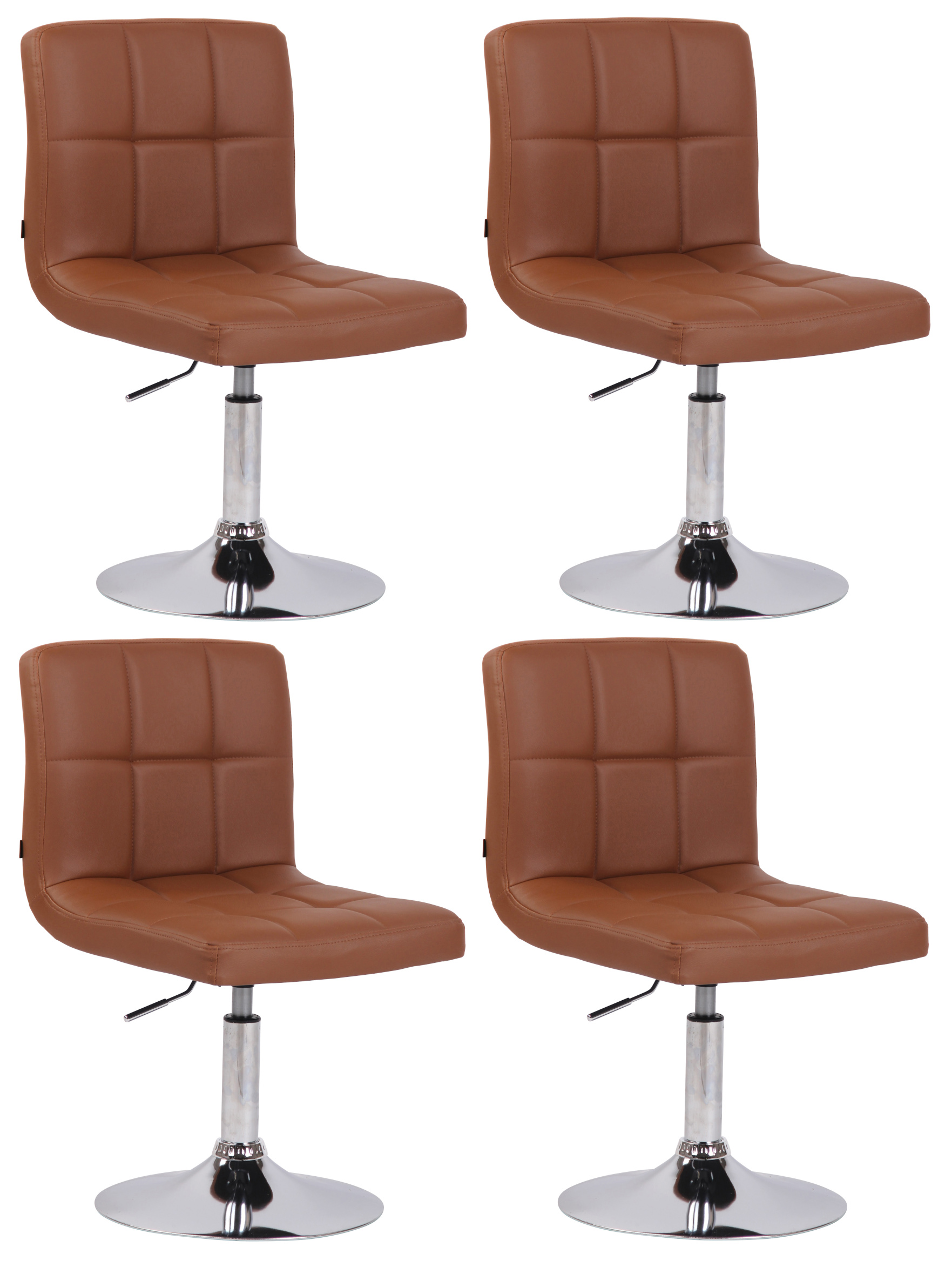 Lot de 4 chaises lounge Palma V2 en similicuir ajustable et pivotant