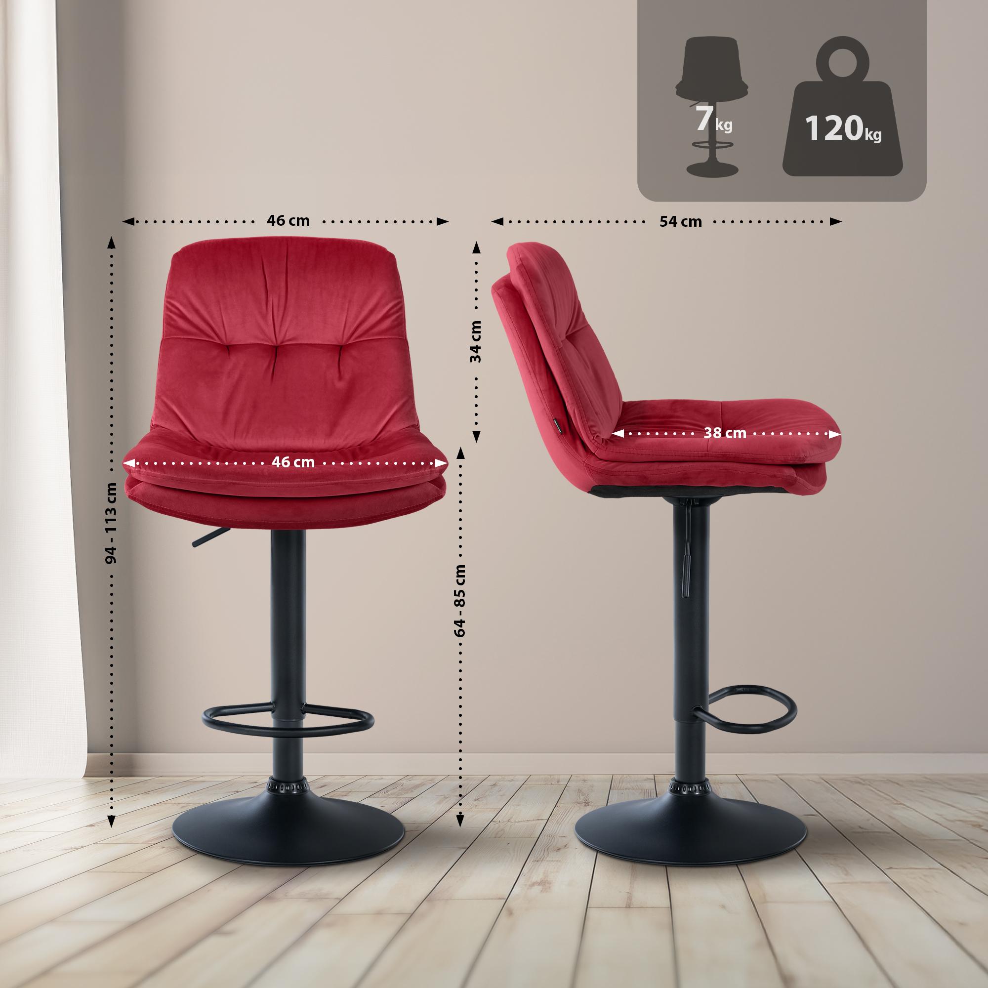 Tabouret de bar Laurel velours