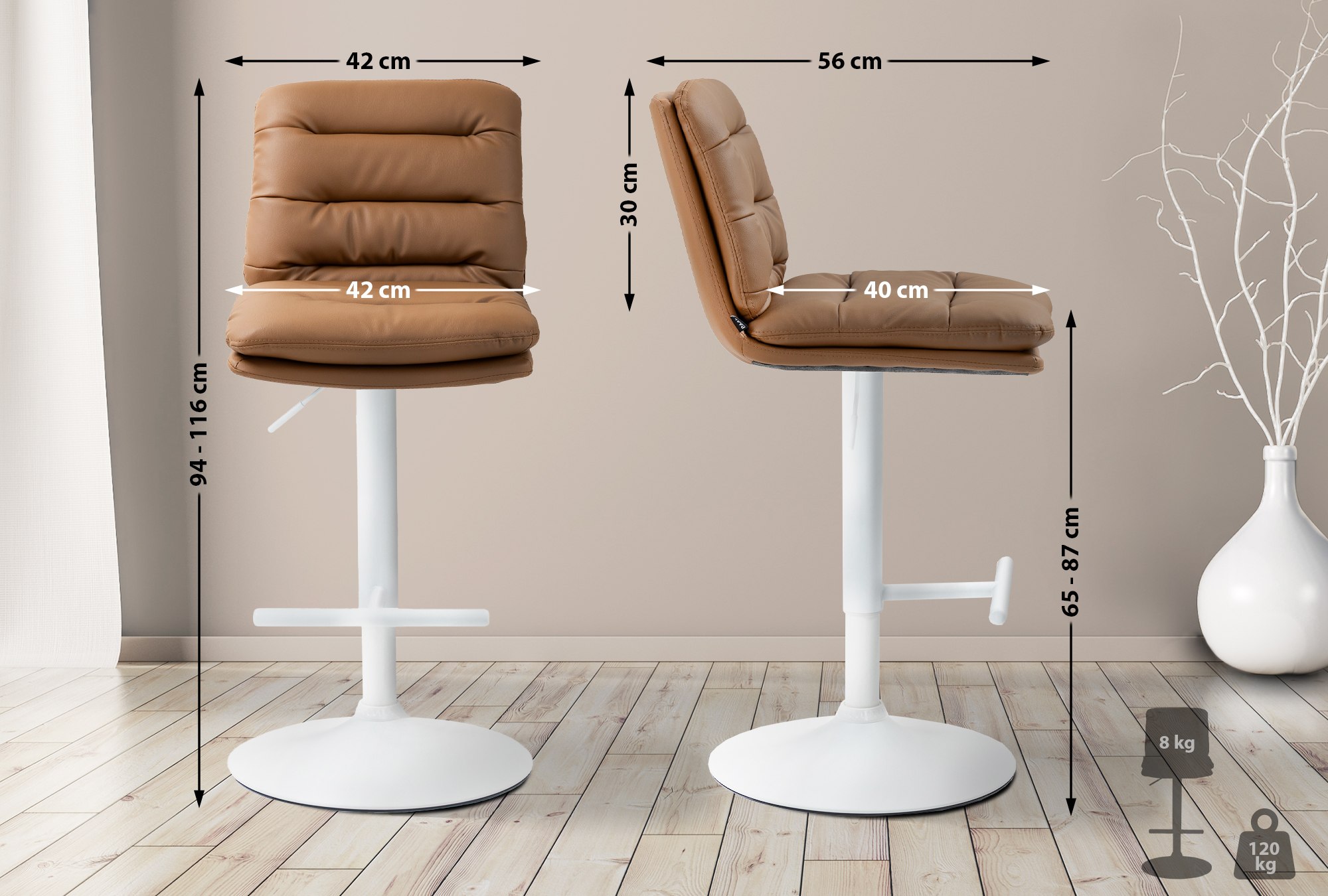 Tabouret de bar Damar similicuir