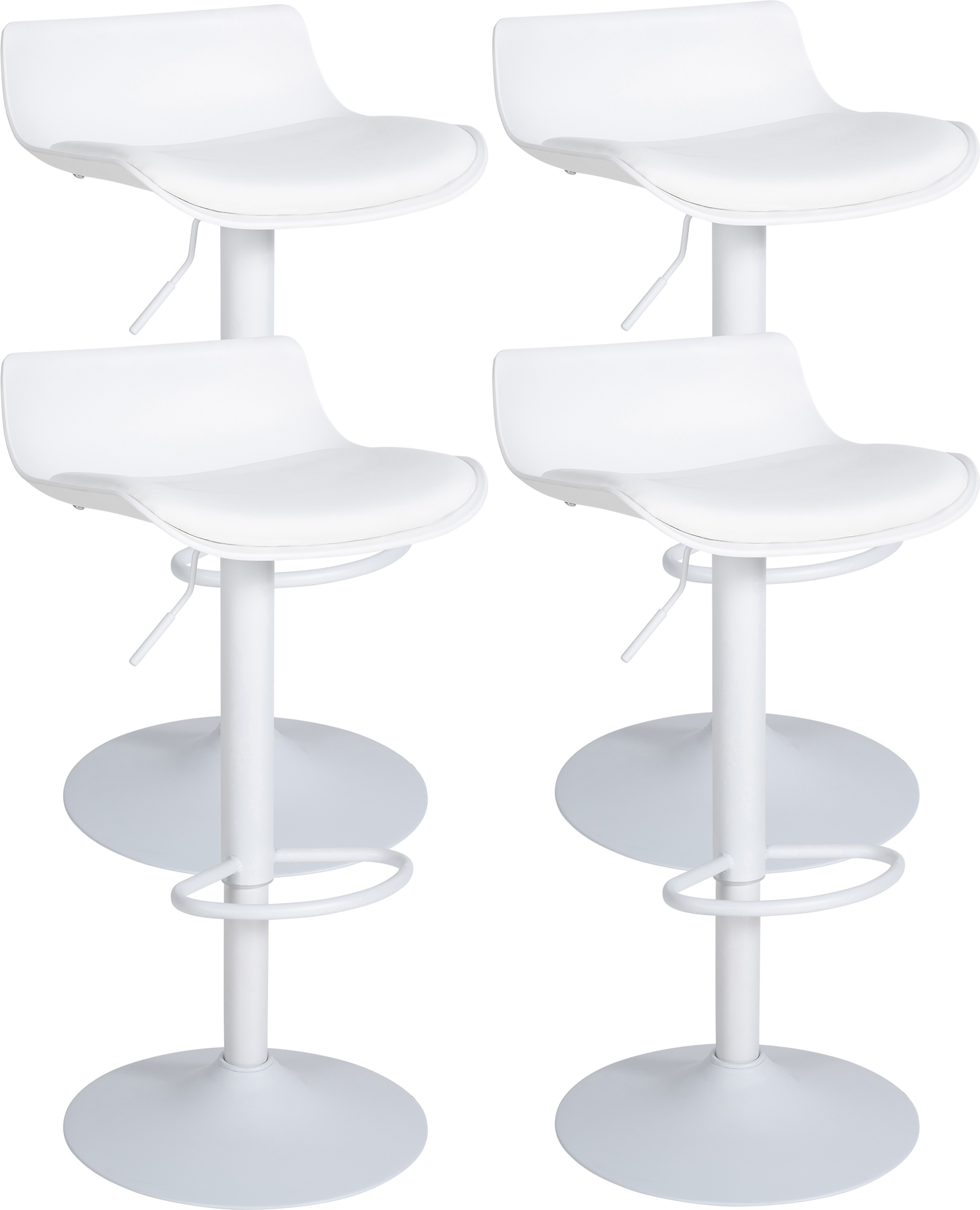 Lot de 4 tabourets de bar Aveiro en similicuir