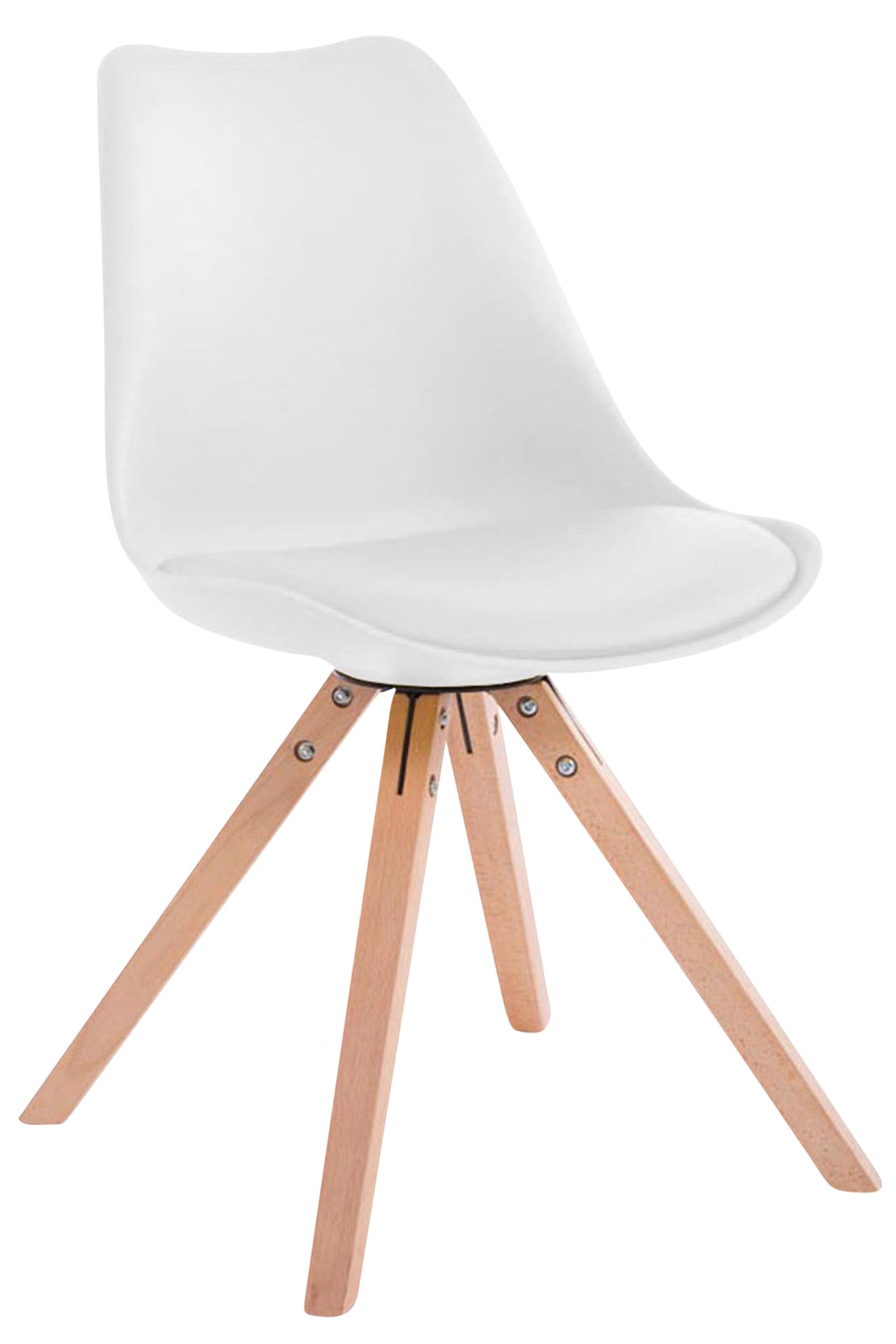 Lot de 4 Chaises de salle à manger Toulouse similicuir Pieds carrés bois