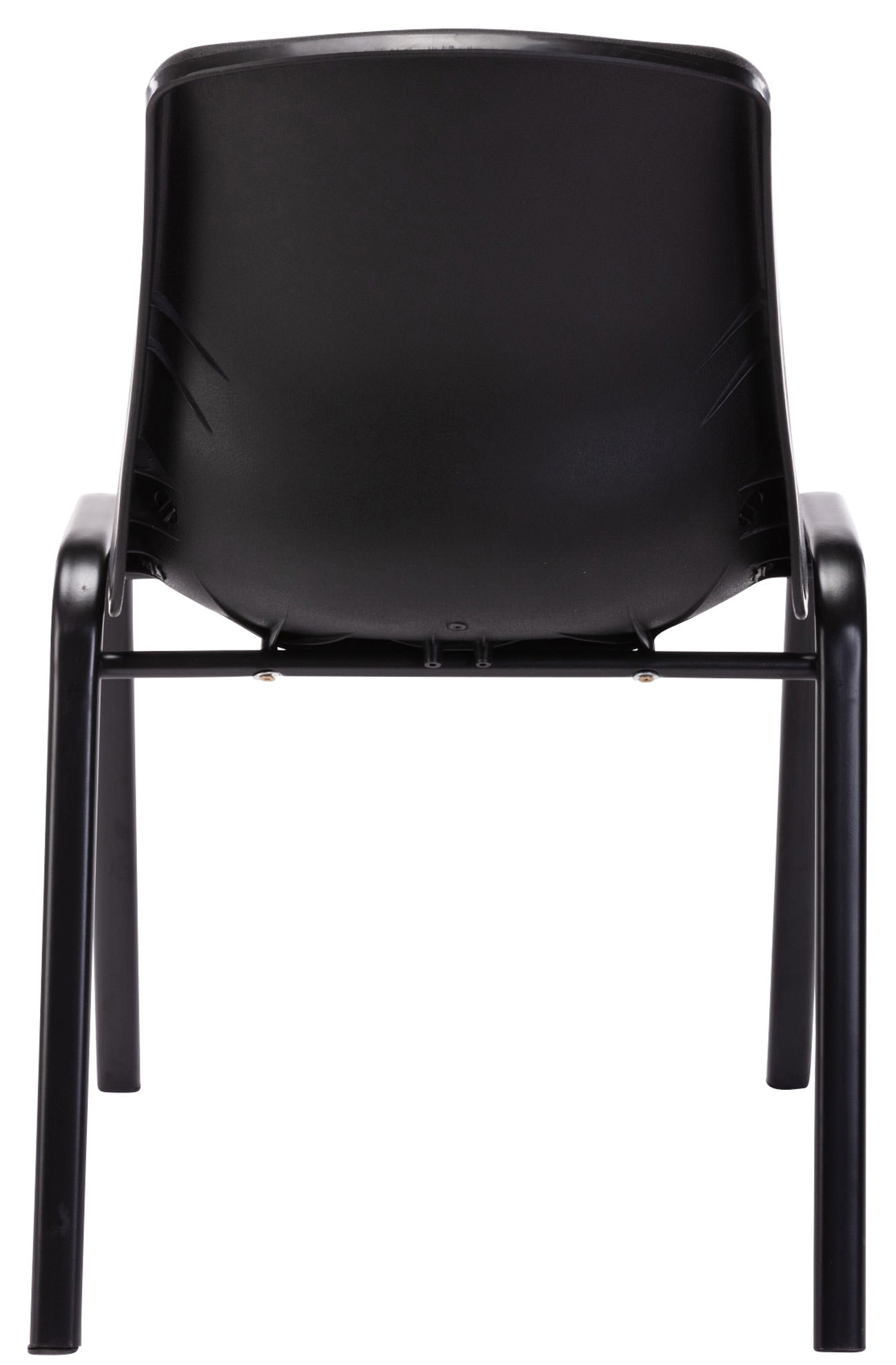 Lot de 4 chaises empilables Nowra avec assise en plastique et Pieds en métal noir mat