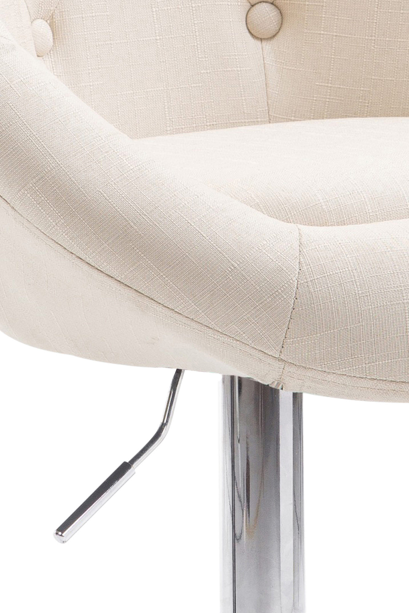 Tabouret de bar London V2 en tissu avec Pied et Repose-pieds en métal