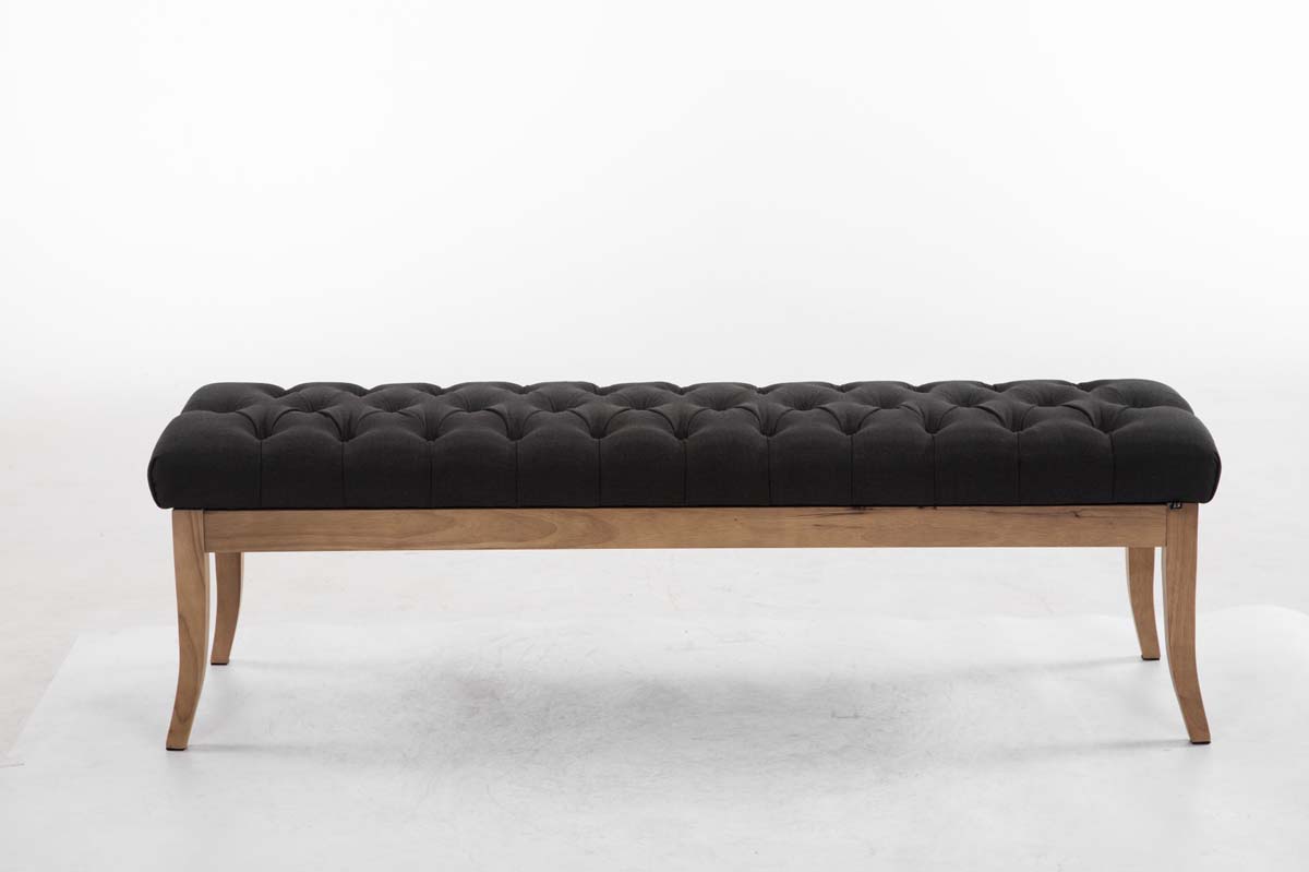 Banc Ramses tissu pieds antique clair