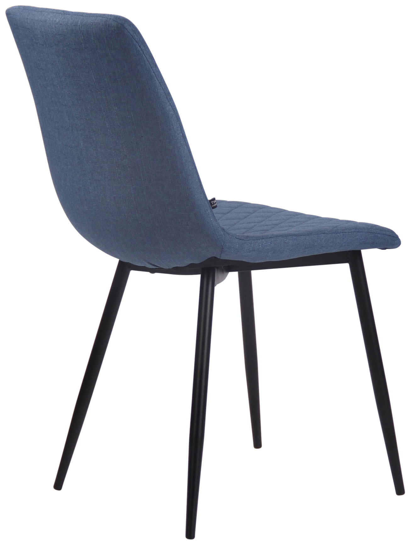 Chaise de salle à manger Telde en tissu avec Piètement en Métal noir mat