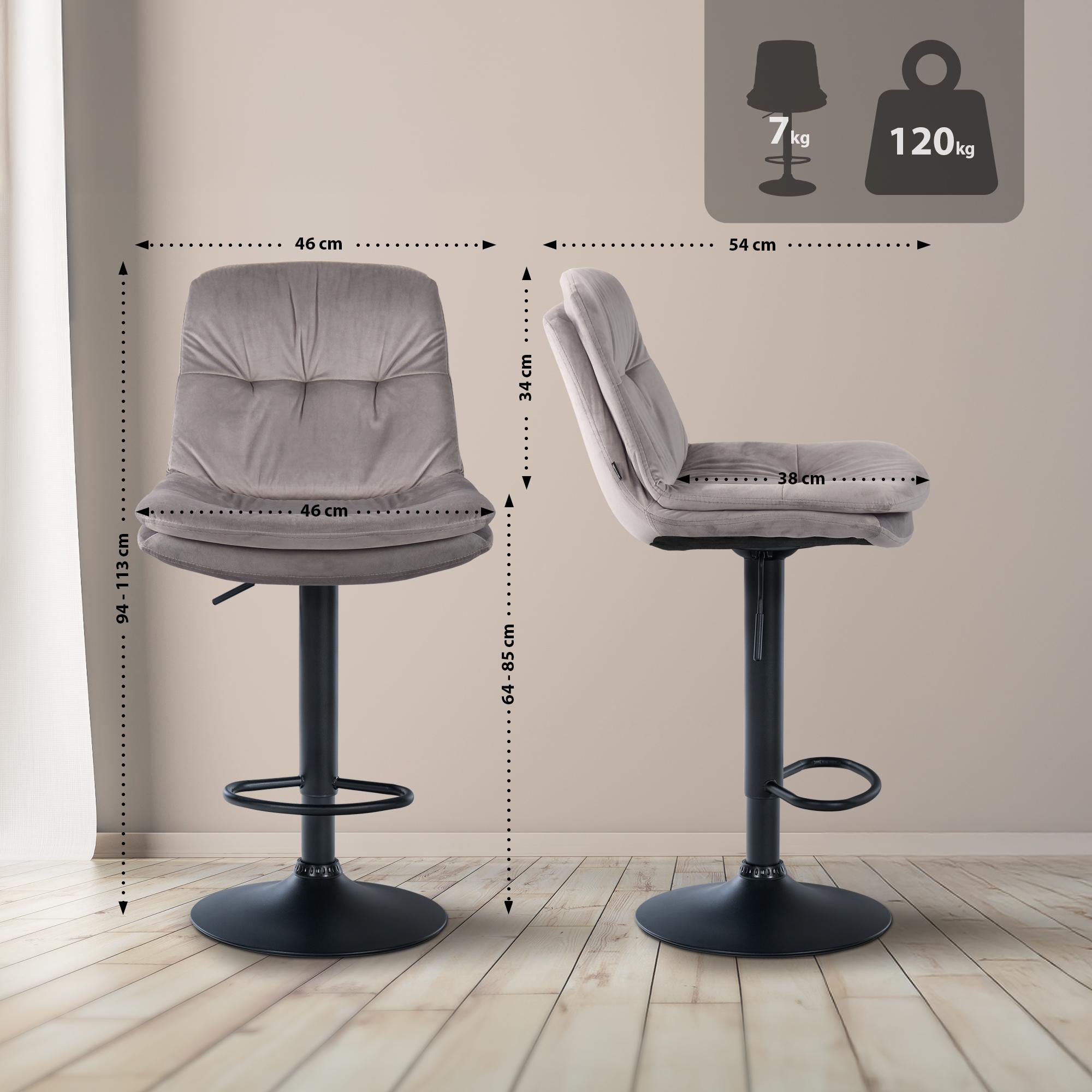 Tabouret de bar Laurel velours