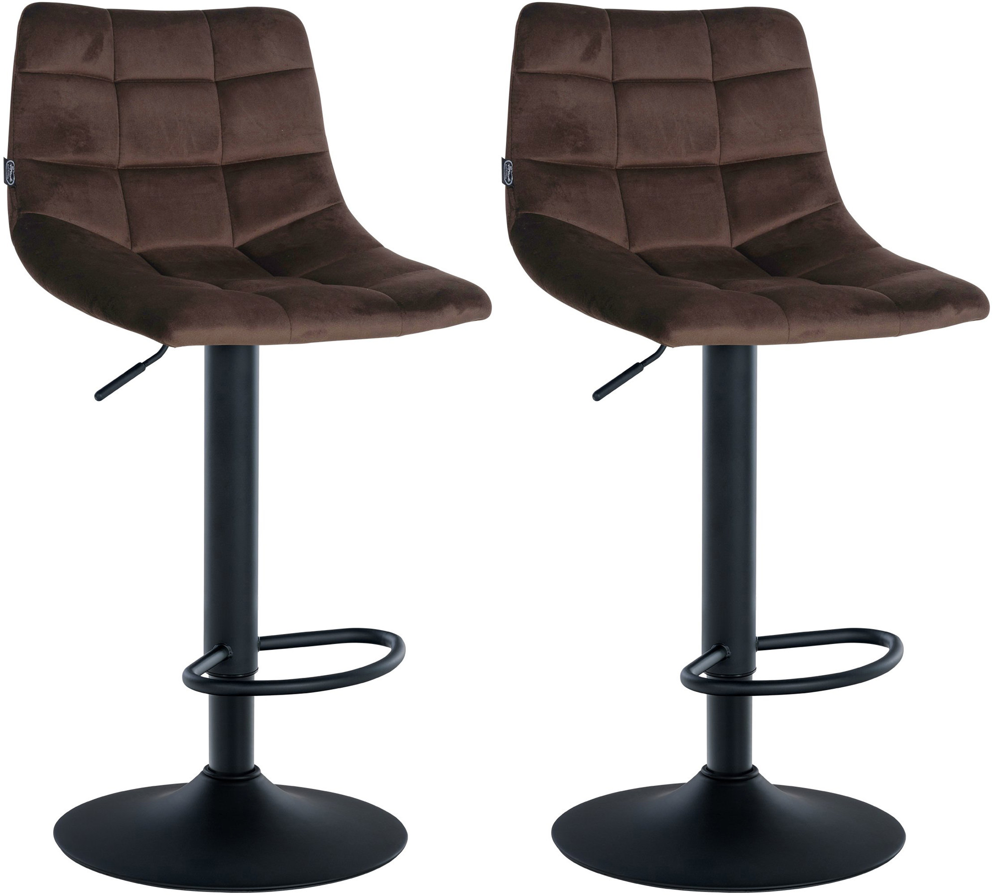 Lot de 2 tabourets de bar Jerry velours