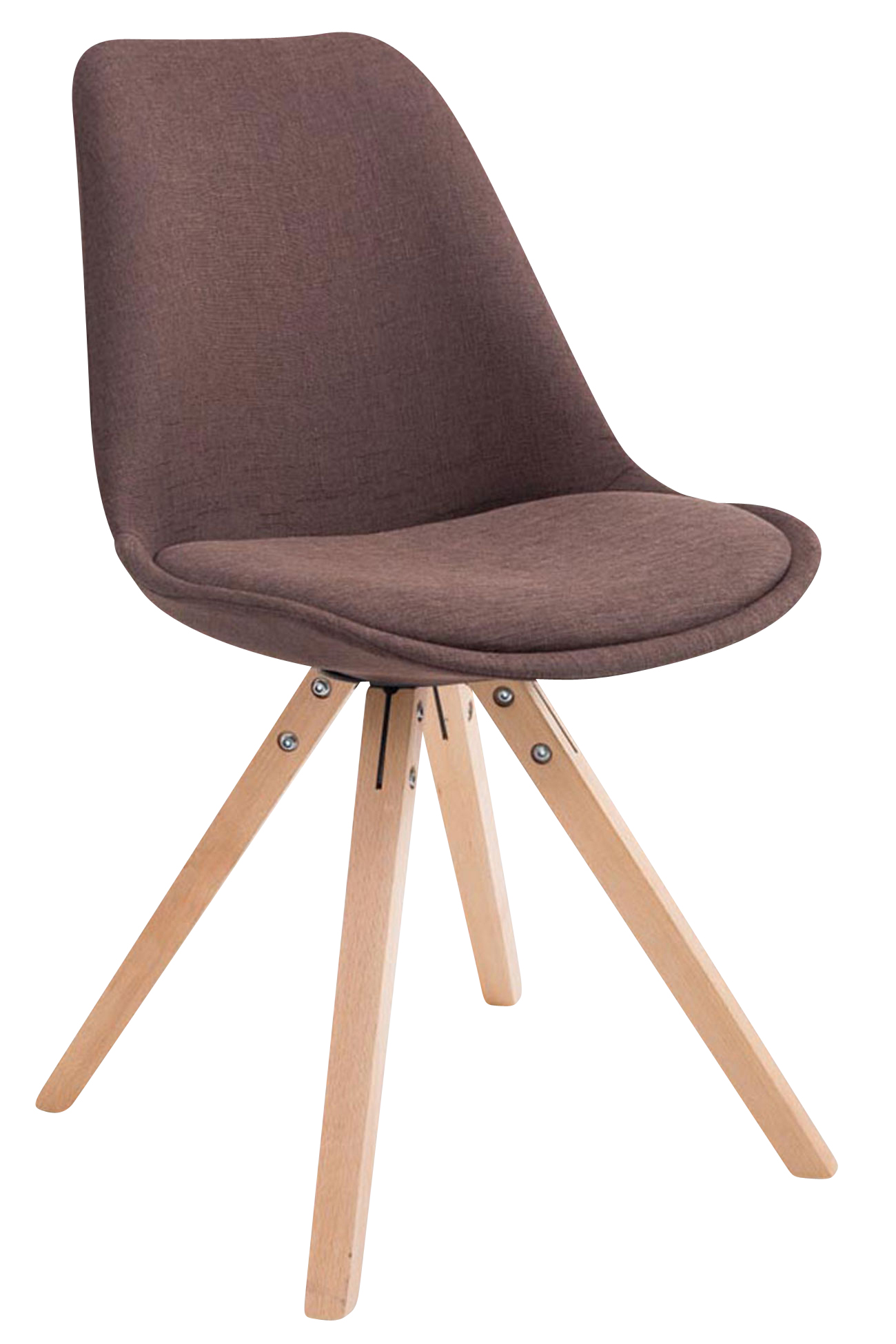 Lot de 4 Chaises de salle à manger Toulouse Tissu Pieds carrés bois