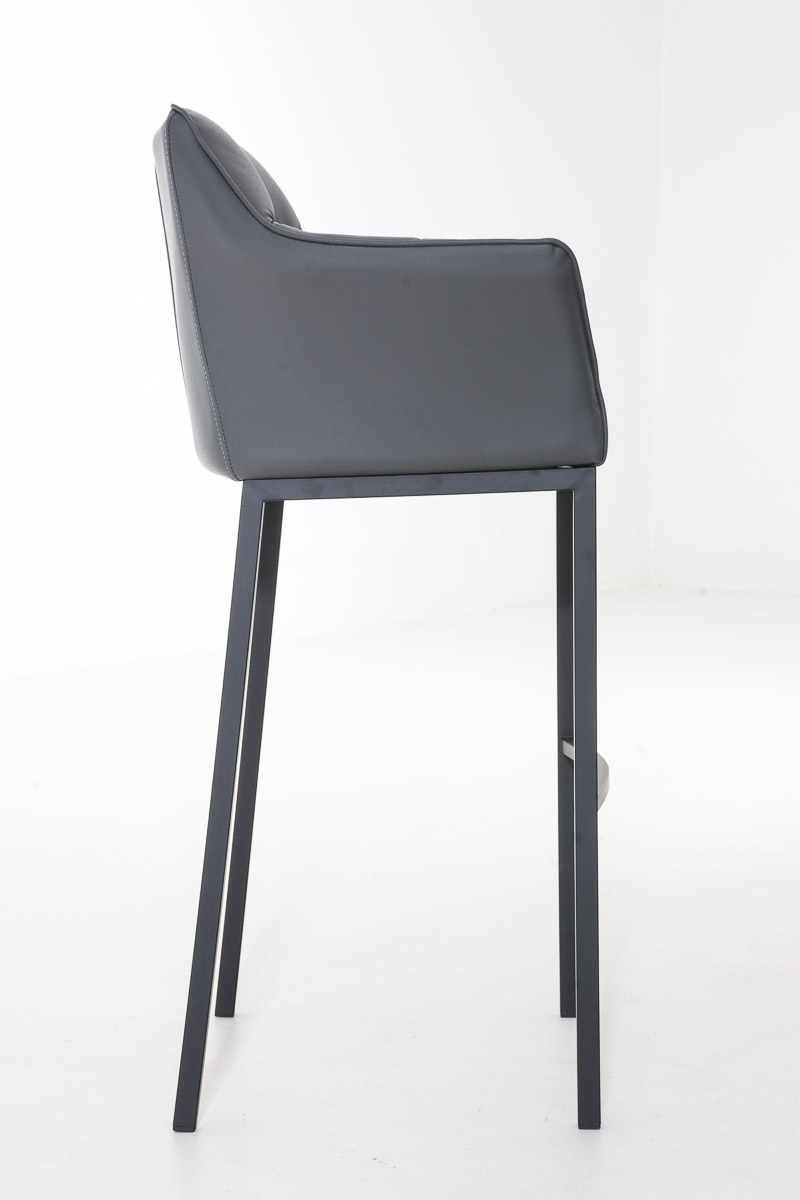 Tabouret de bar Damaso en similicuir avec piétement quatre pieds