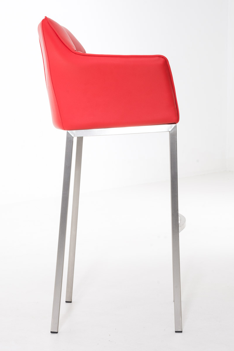 Ensemble de 2 tabourets de bar Damaso en similicuir avec piétement en métal