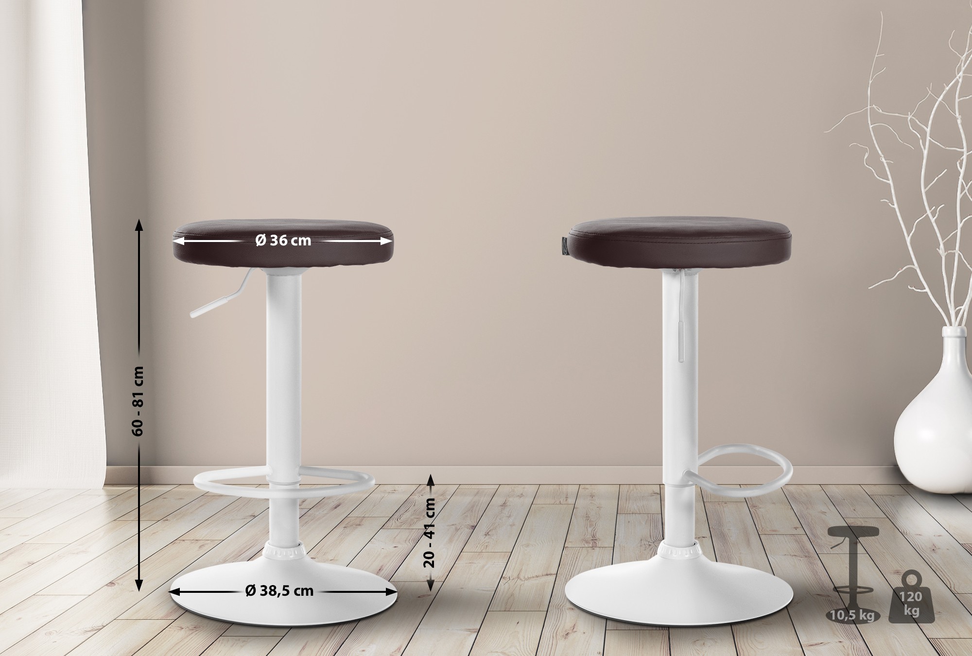 Tabouret de bar Ponte revêtement similicuir