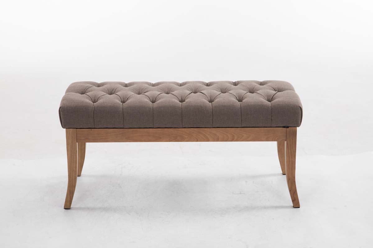 Banc Ramses tissu pieds antique clair