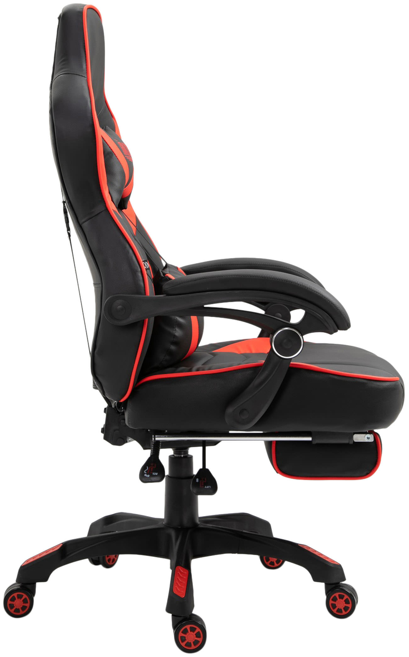 Chaise Gaming / de bureau Tilos en similicuir avec repose-pieds téléscopique