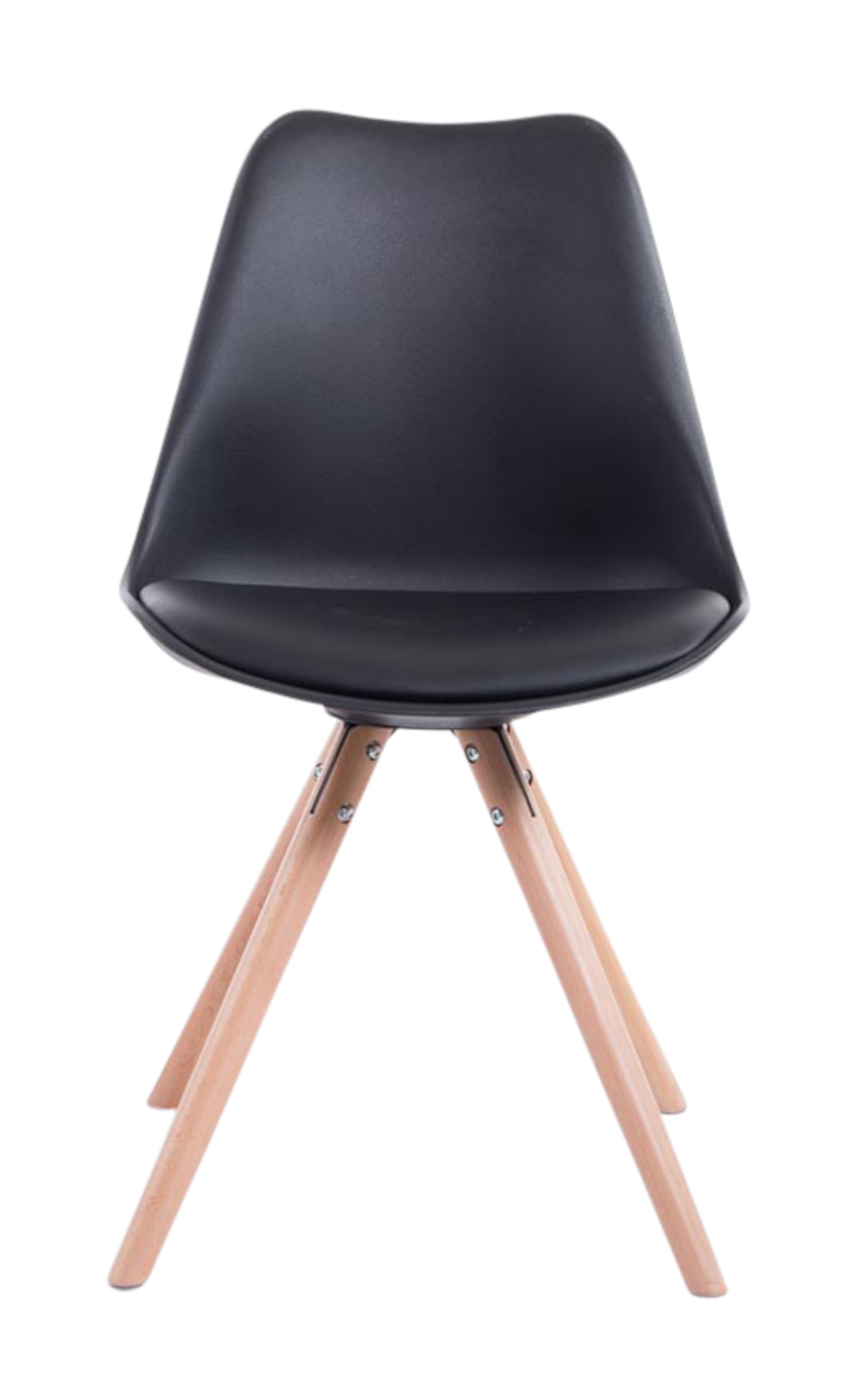 Lot de 4 Chaises de salle à manger Toulouse Similicuir Pieds ronds bois