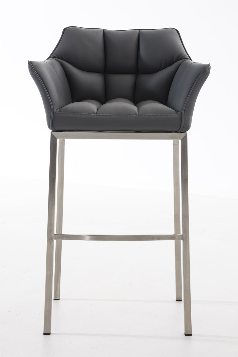 Tabouret de bar Damaso en similicuir avec piétement quatre pieds