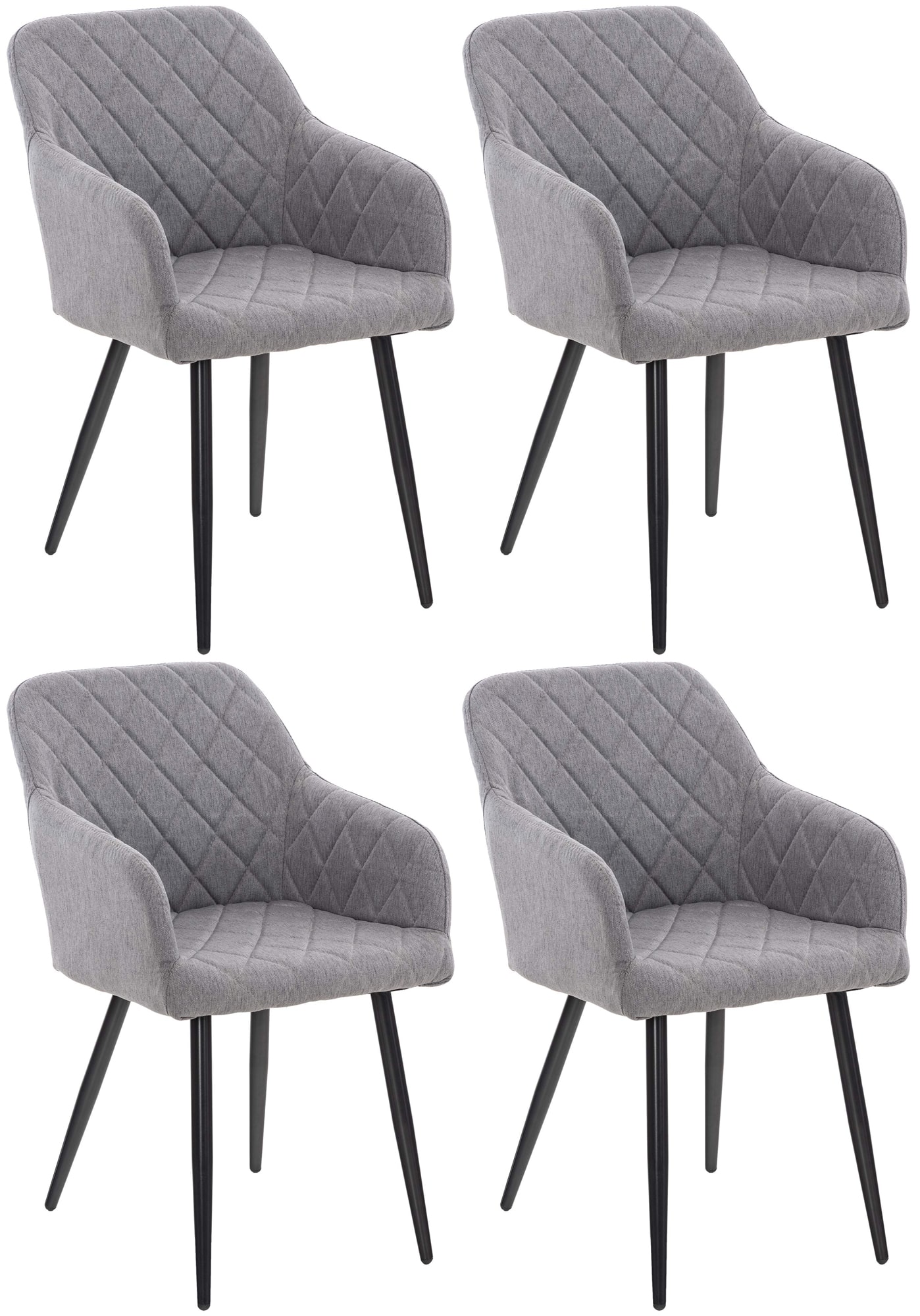 Lot de 4 chaises de salle à manger Shila avec Piètement en Métal noir