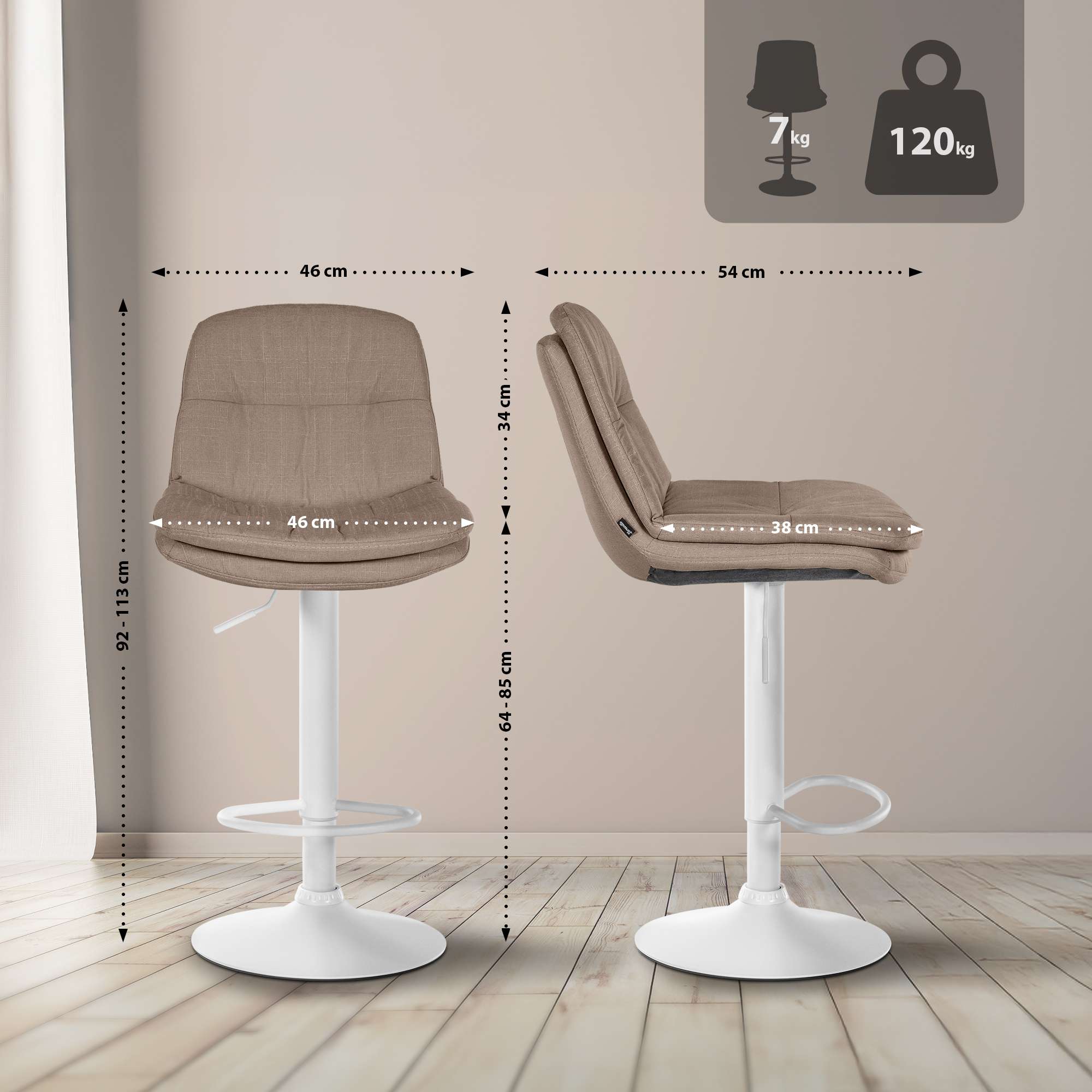 Tabouret de bar Laurel Tissu