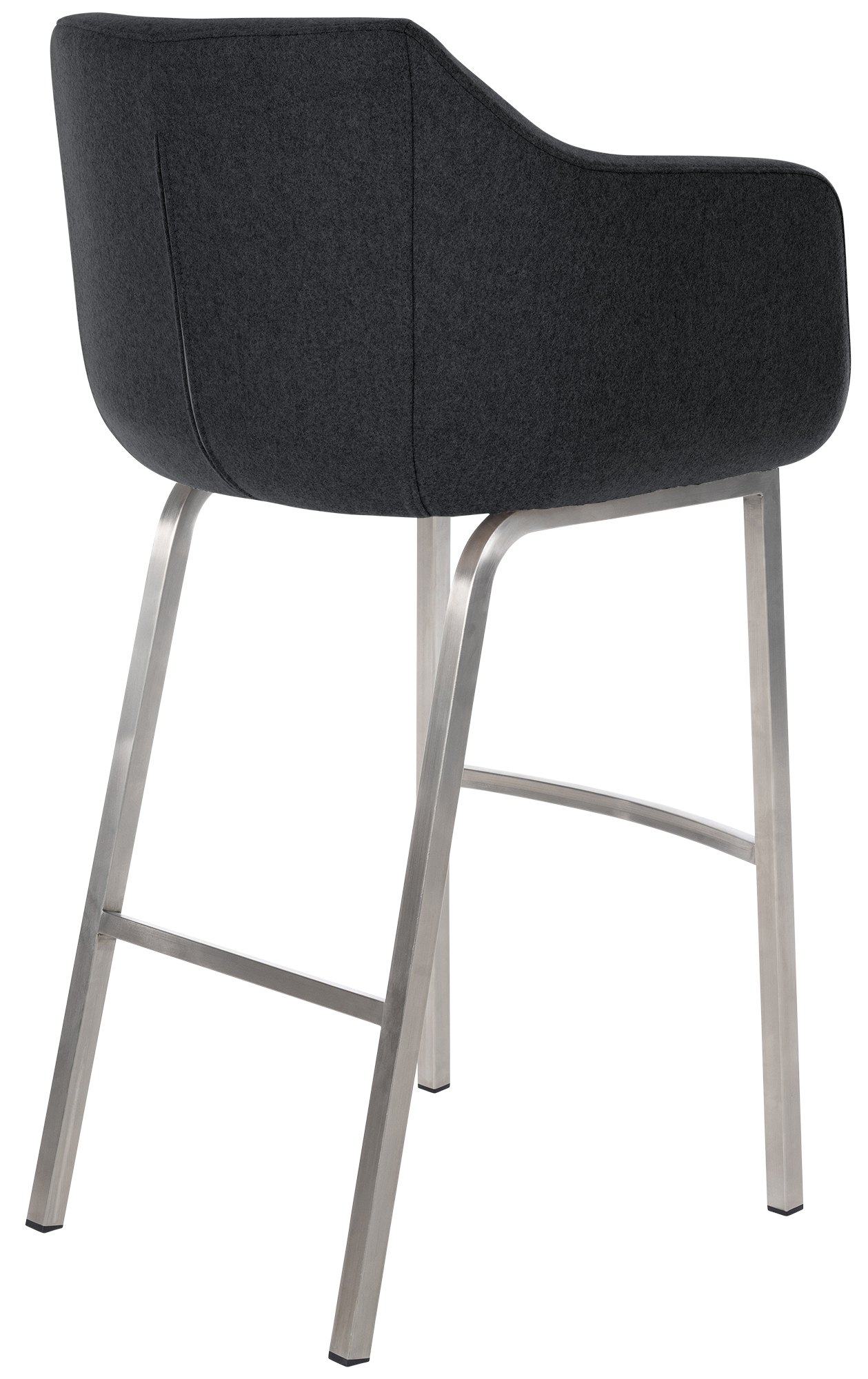 Tabouret de bar Monea feutre avec piètement à quatre pieds