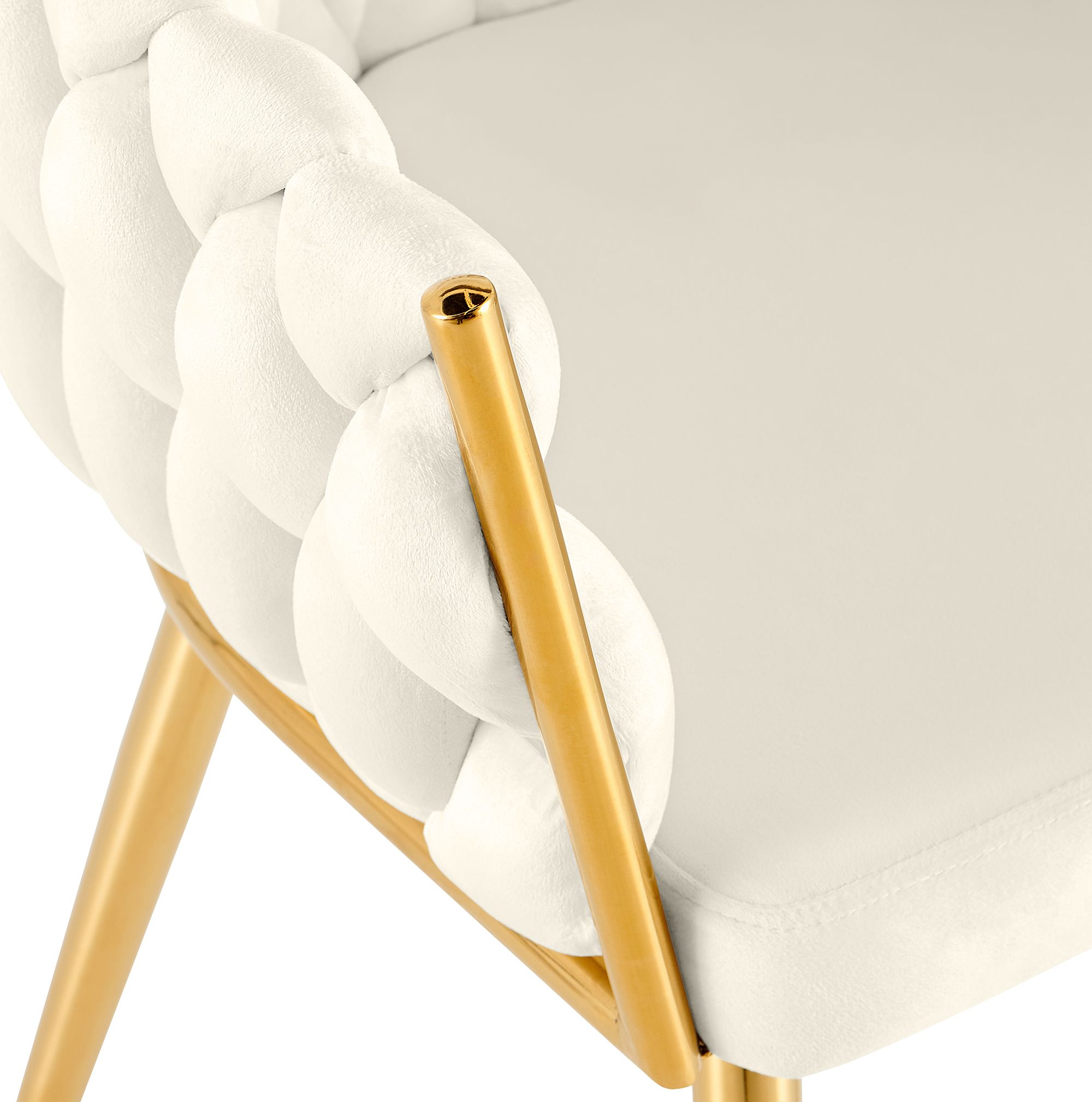 Chaise de salle à manger Molise velours pied doré