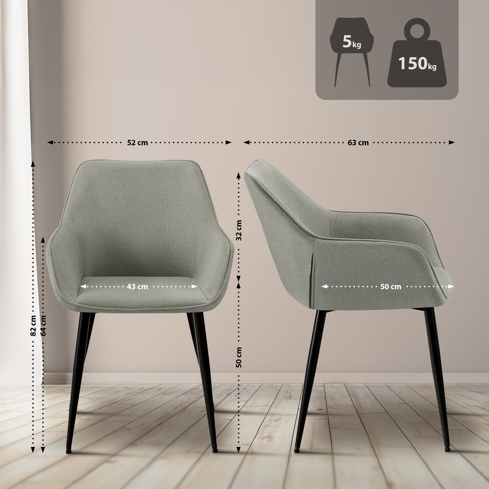 Lot de 2 chaises de salle à manger Luena