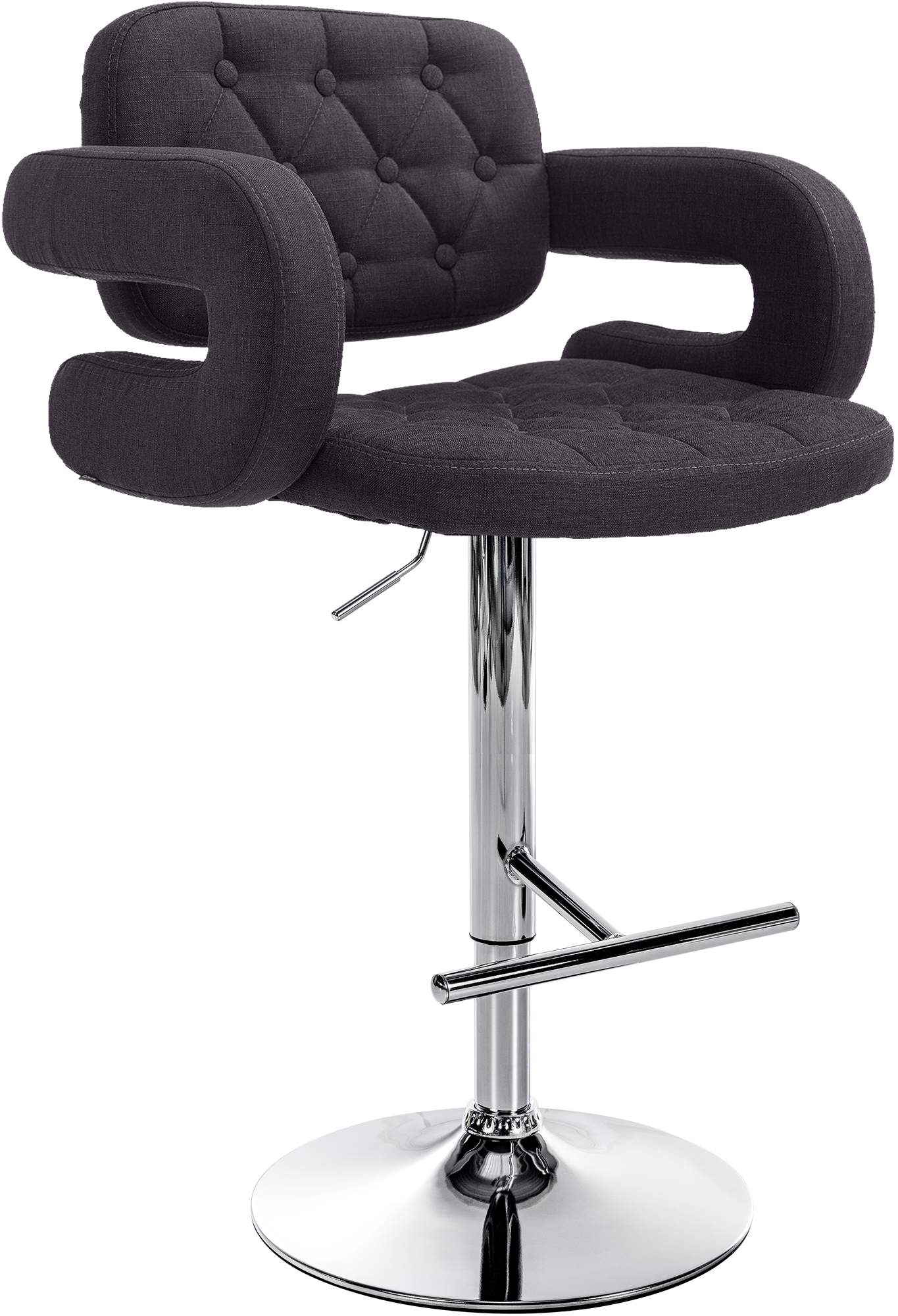 Tabouret de bar Dublin Tissu avec pied en métal