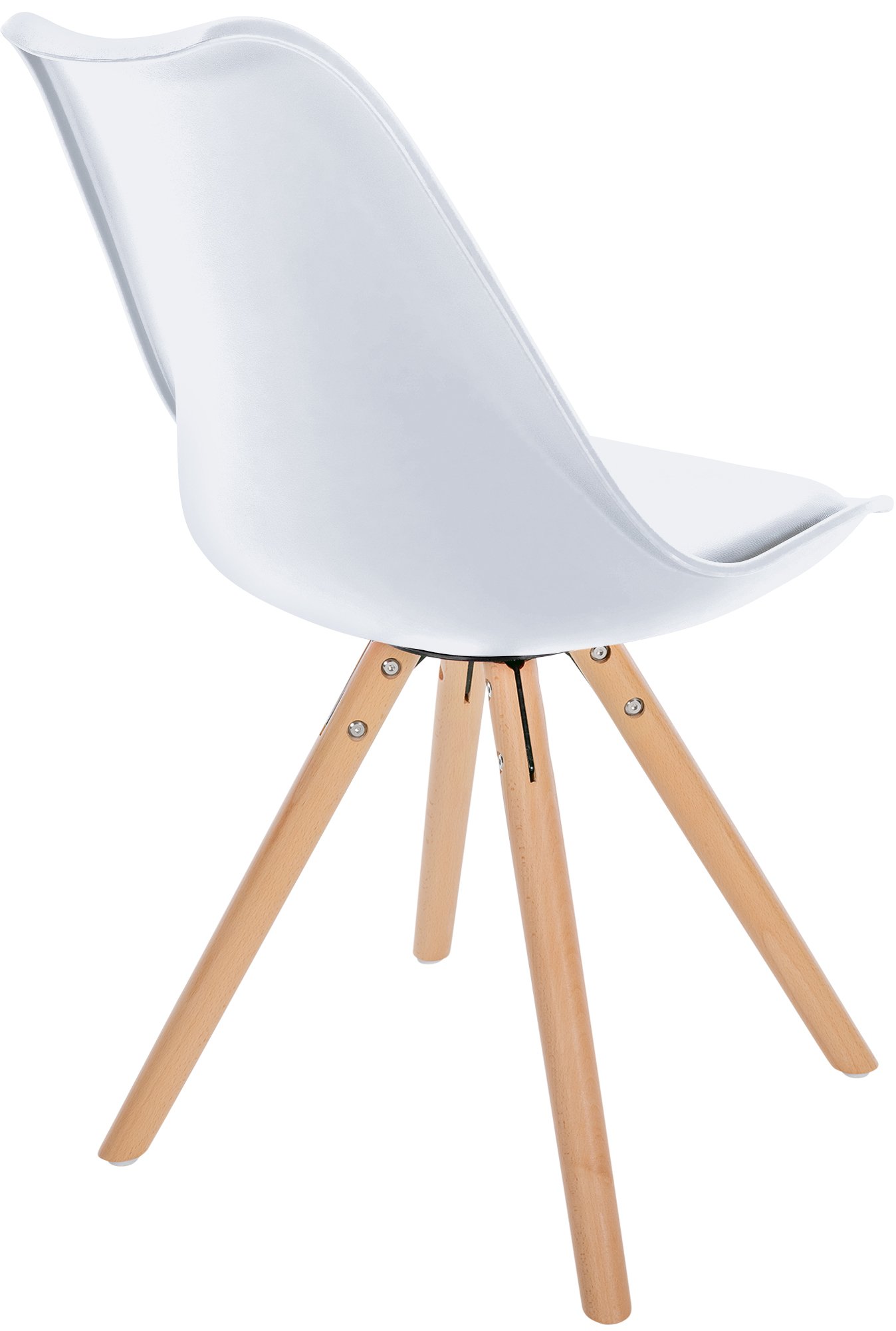 Lot de 4 chaises de salle à manger Sofia en plastique Pieds en bois