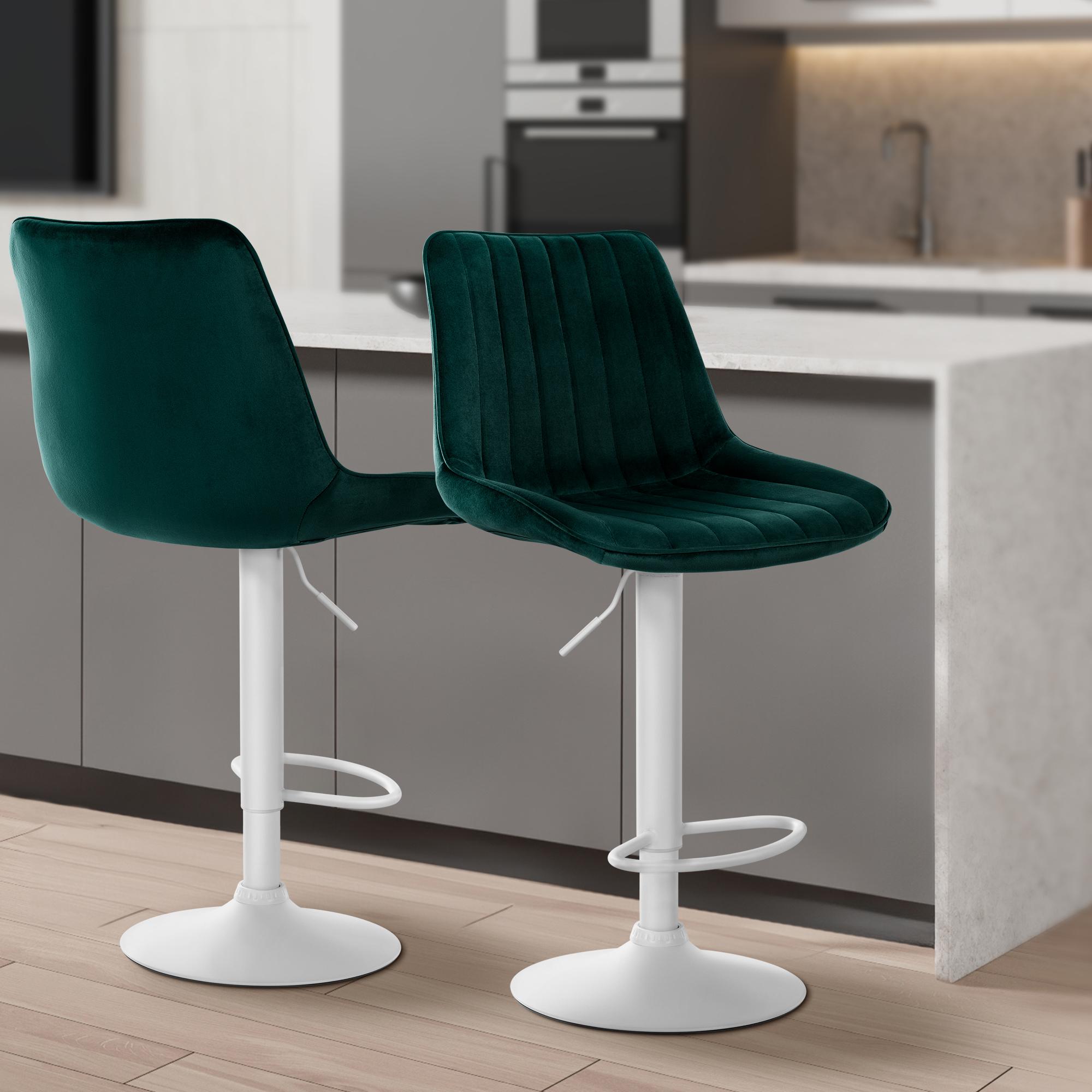 Lot de 2 tabourets de bar Toni velours