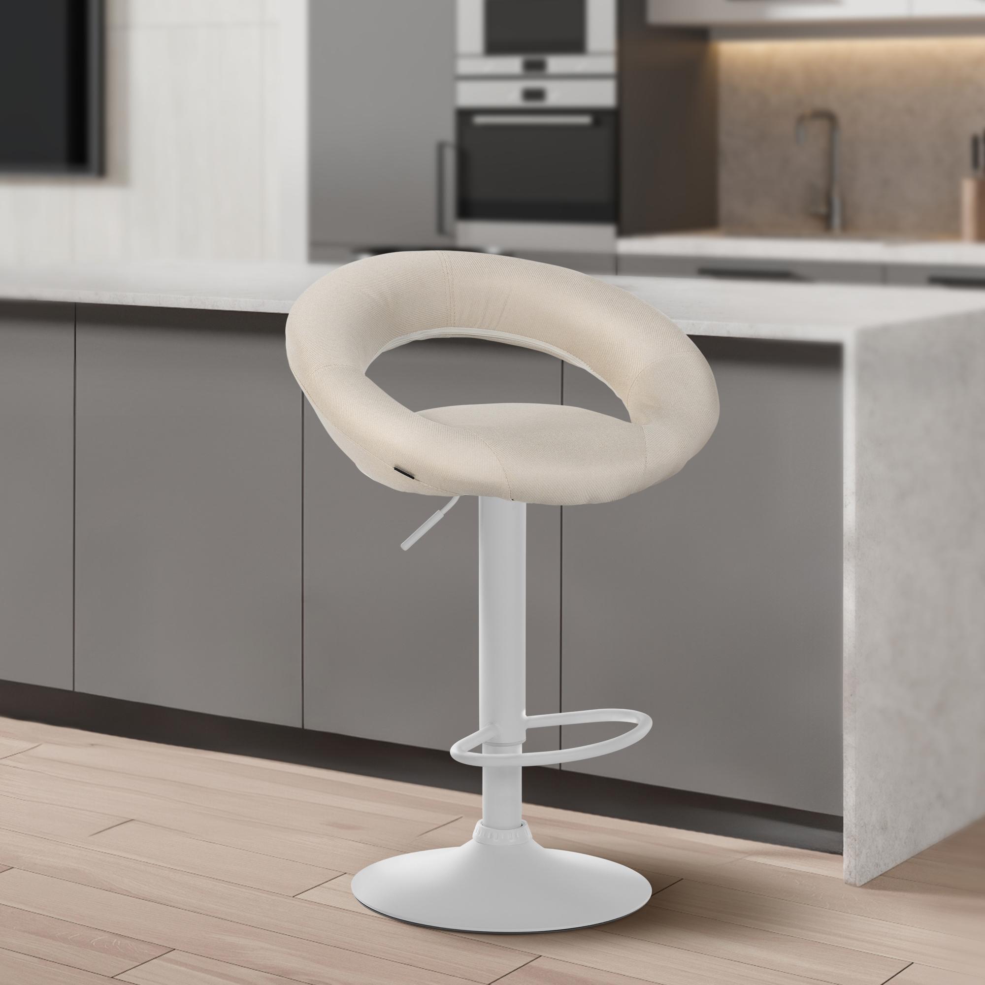 Lot de 2 tabourets de bar Olinda tissu