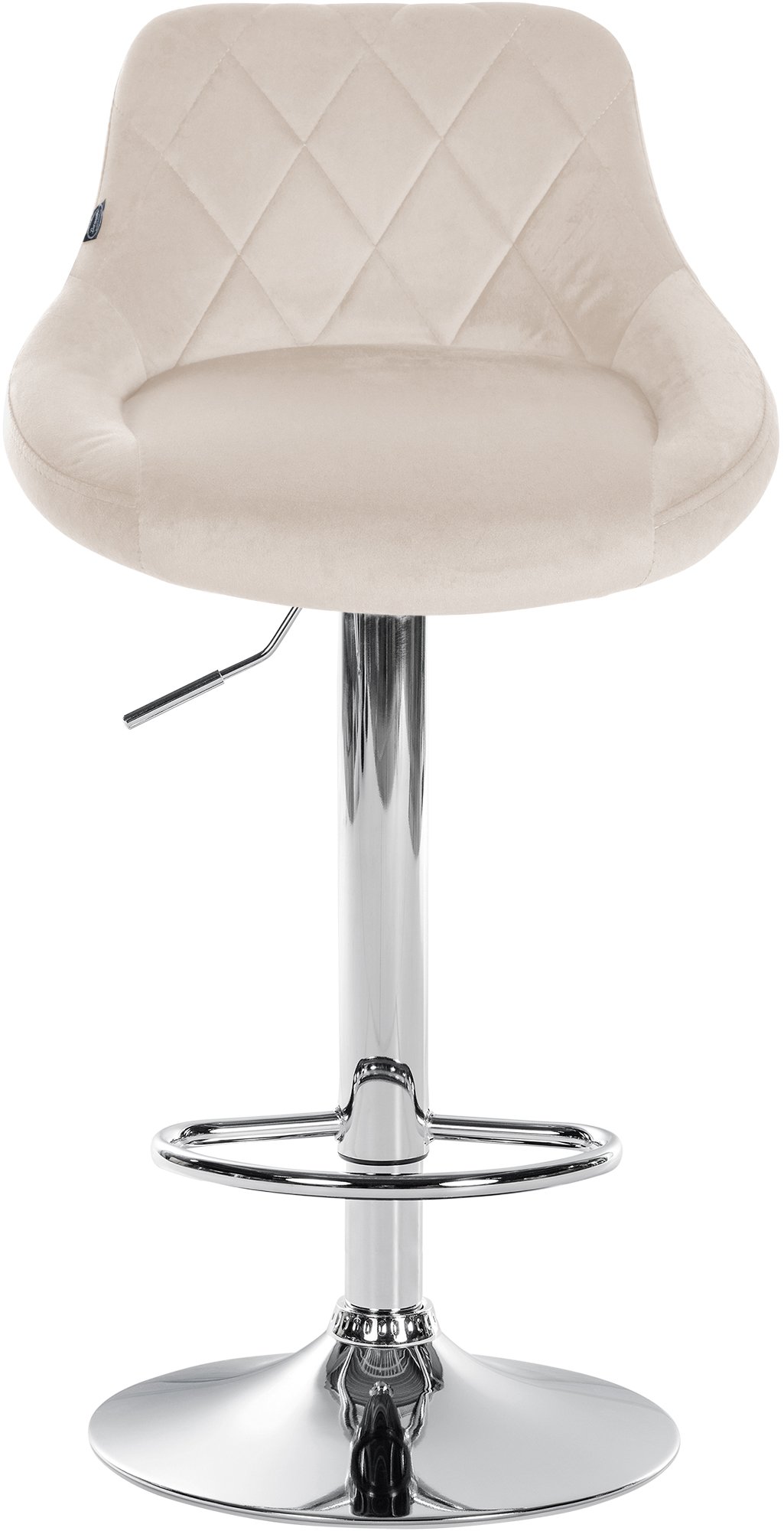 Tabouret de bar Lazio en velours avec pied en métal