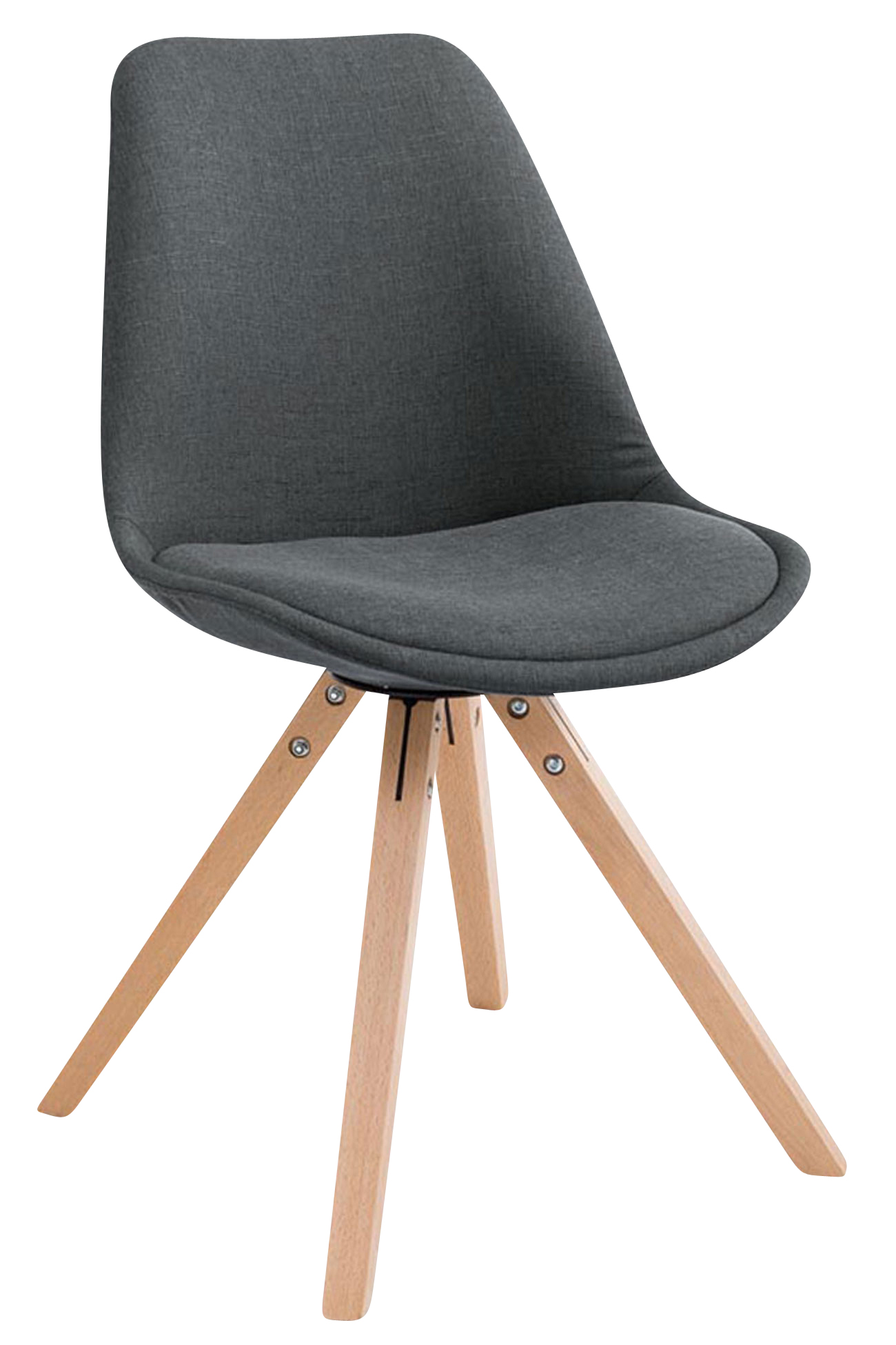 Lot de 4 Chaises de salle à manger Toulouse Tissu Pieds carrés bois