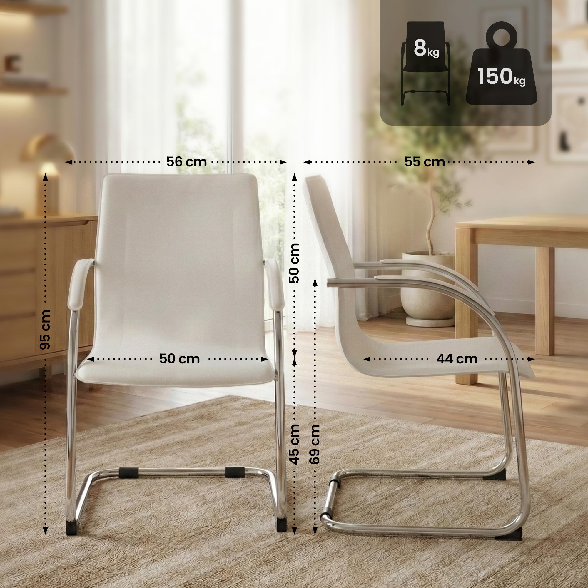 Chaise cantilever Noeleen en simili cuir