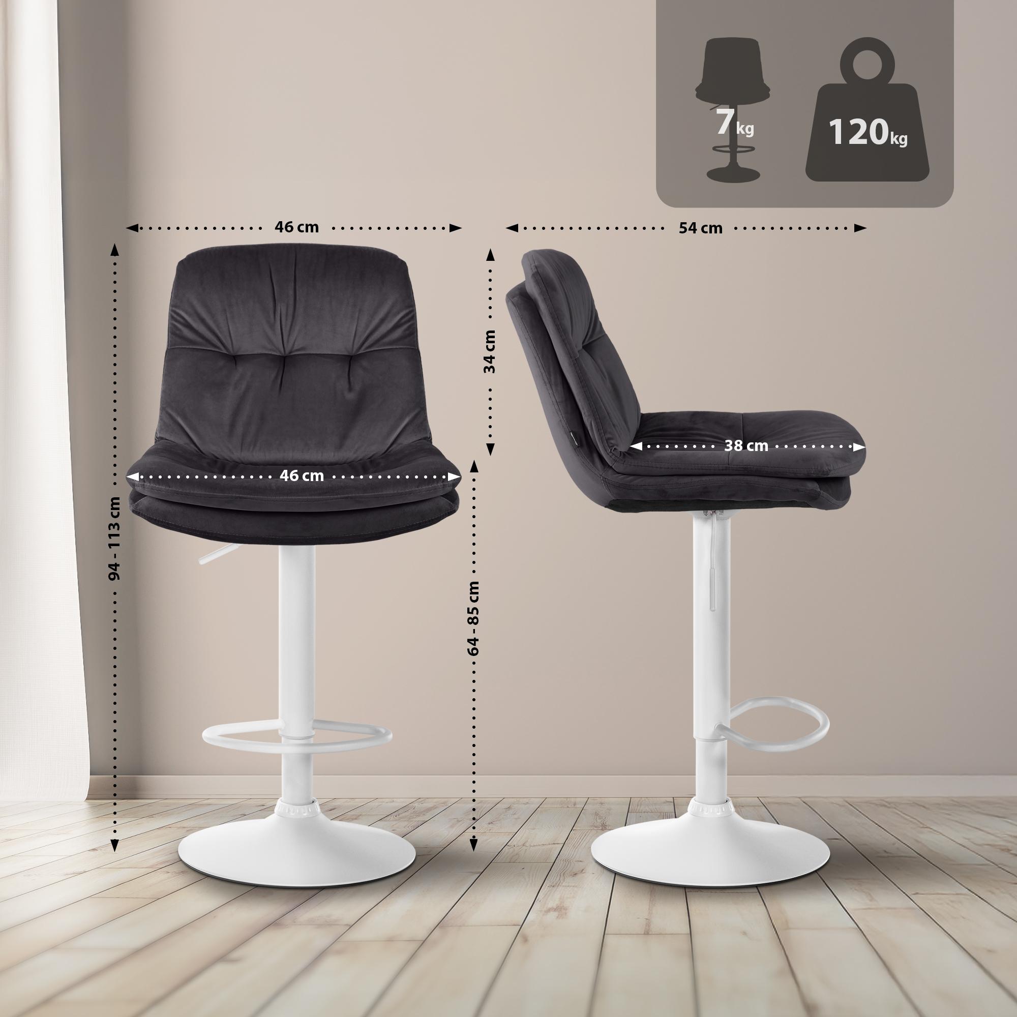 Tabouret de bar Laurel velours
