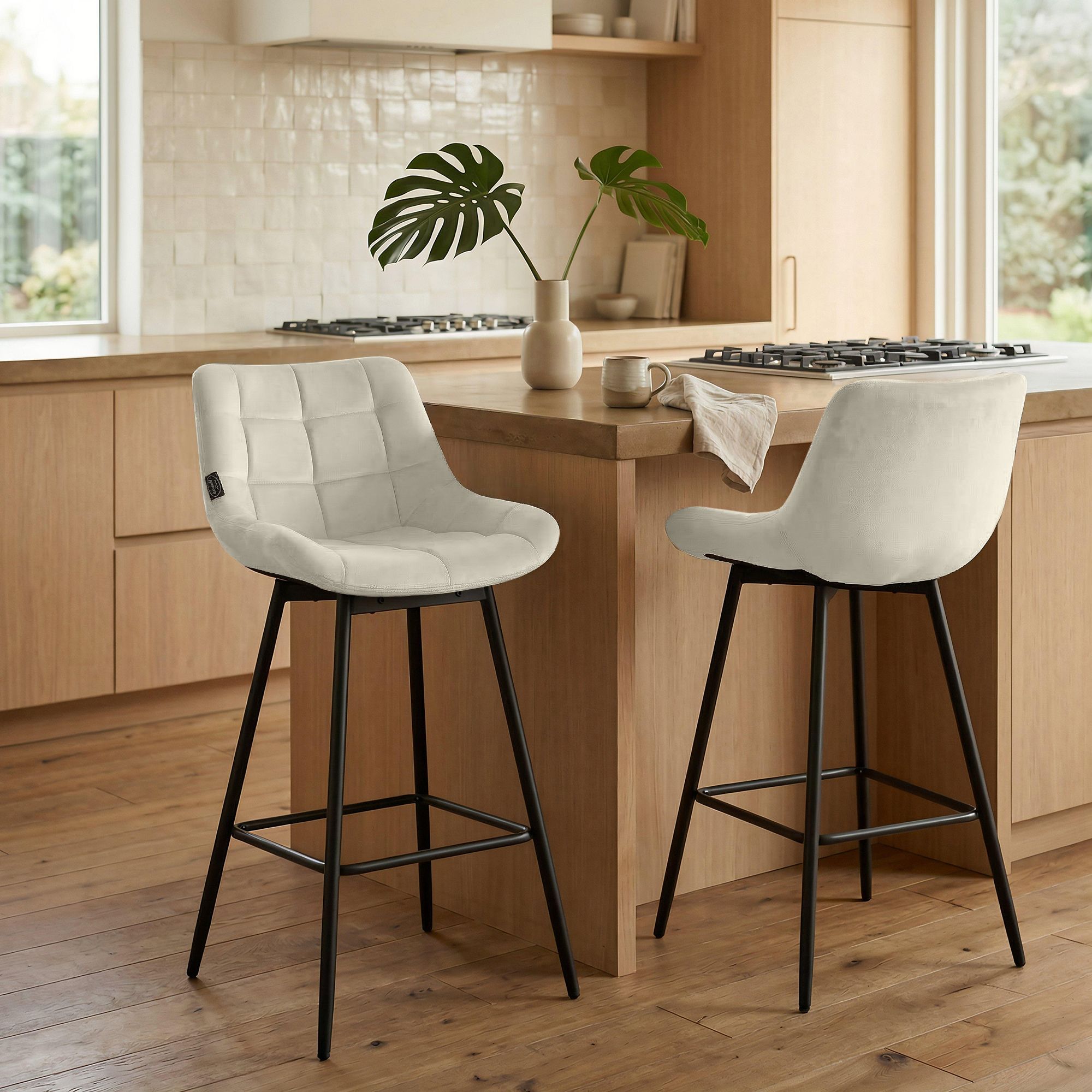 Lot de 4 tabourets de bar Weston pivotants