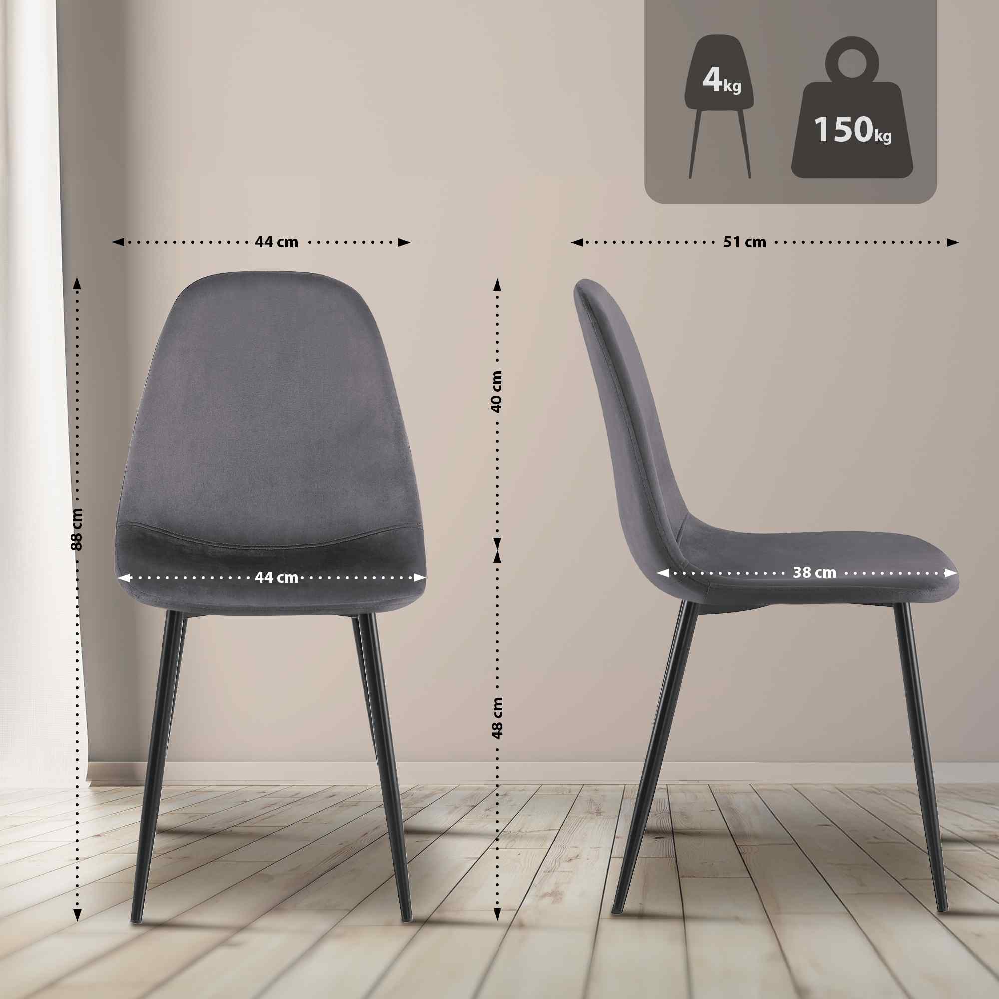 Set de 4 chaises de salle à manger Napier